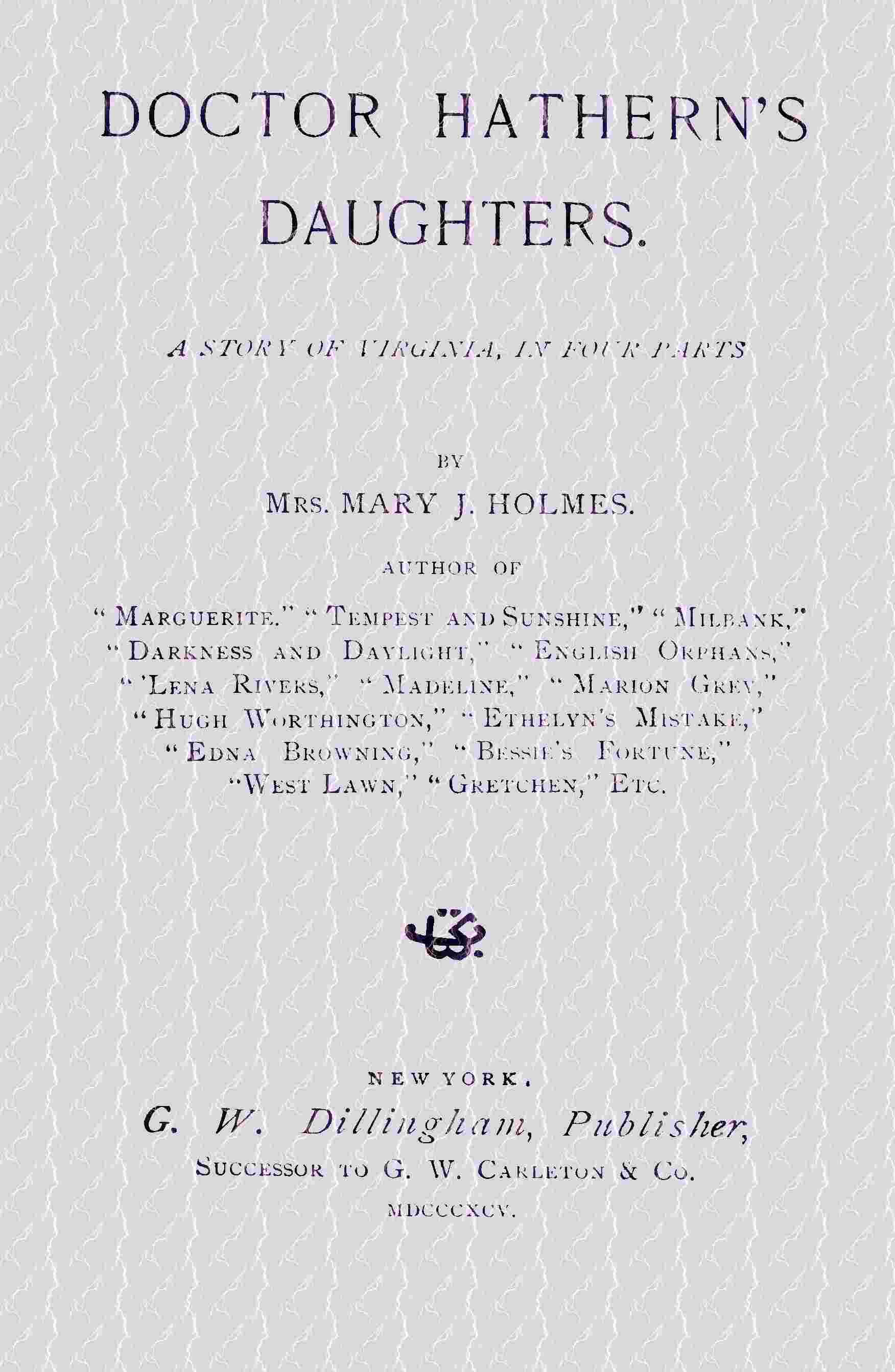 Doctor Hathern's daughters cover