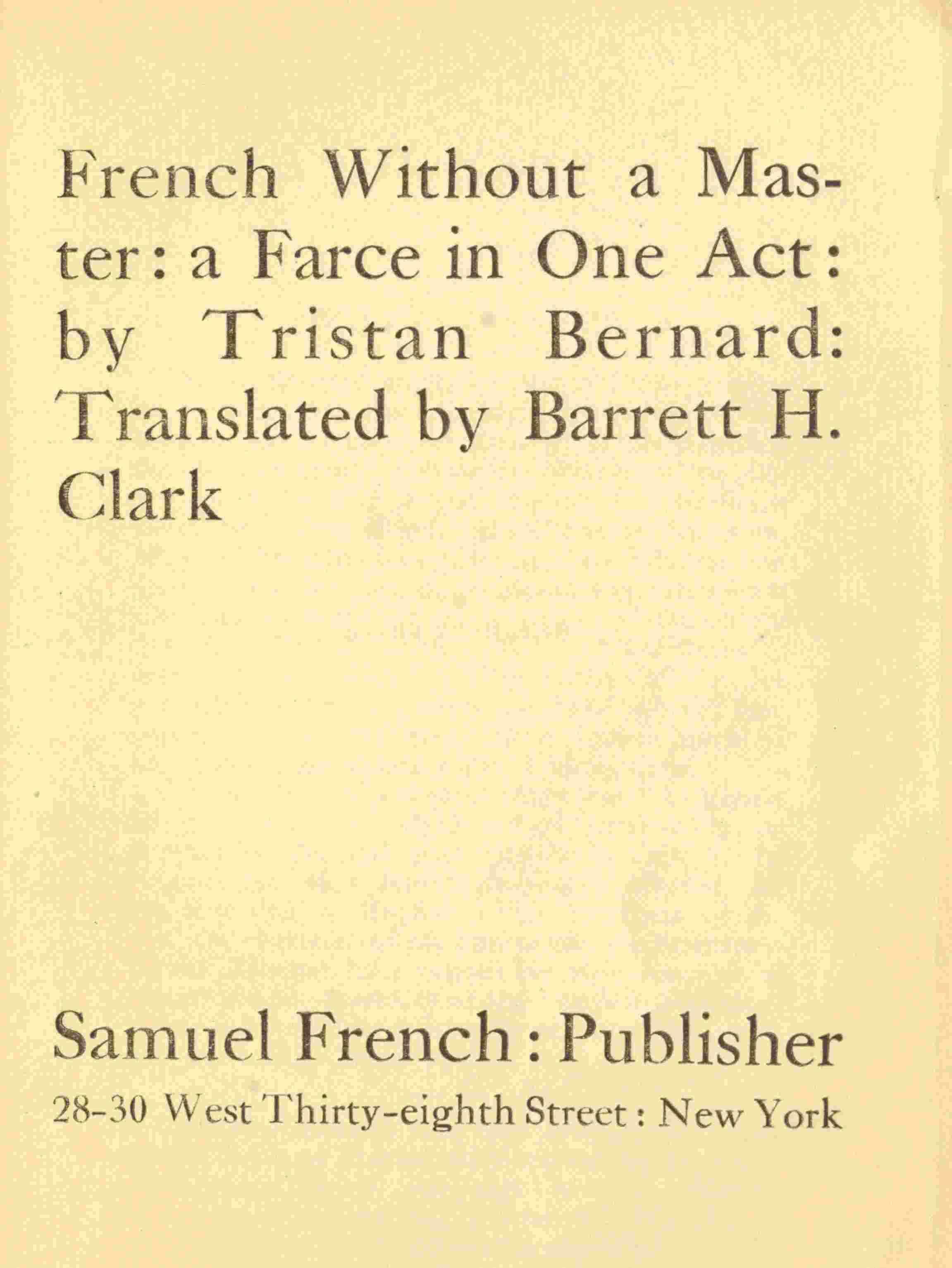 French without a master cover