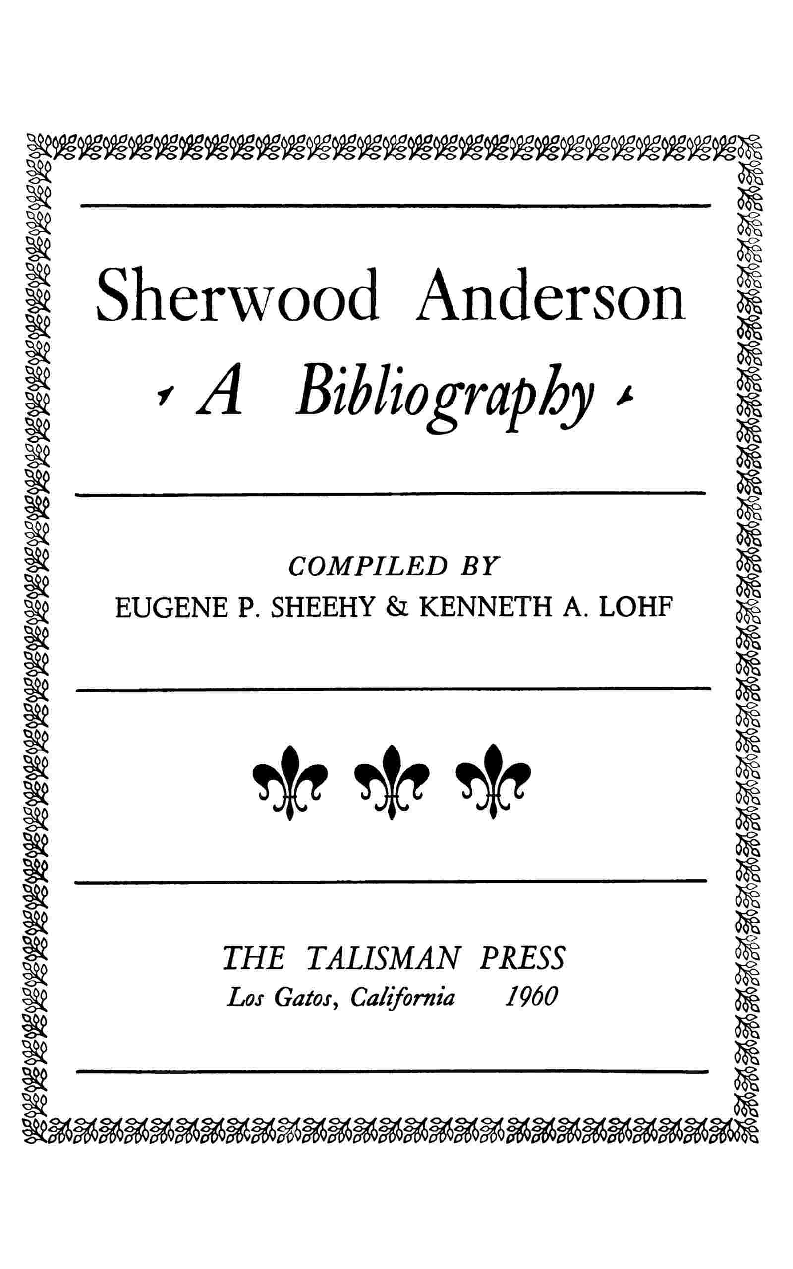 Sherwood Anderson cover
