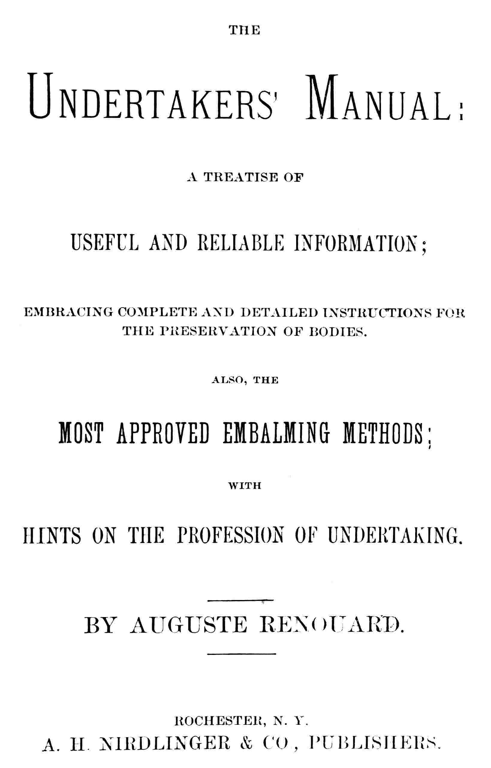 The undertakers' manual cover