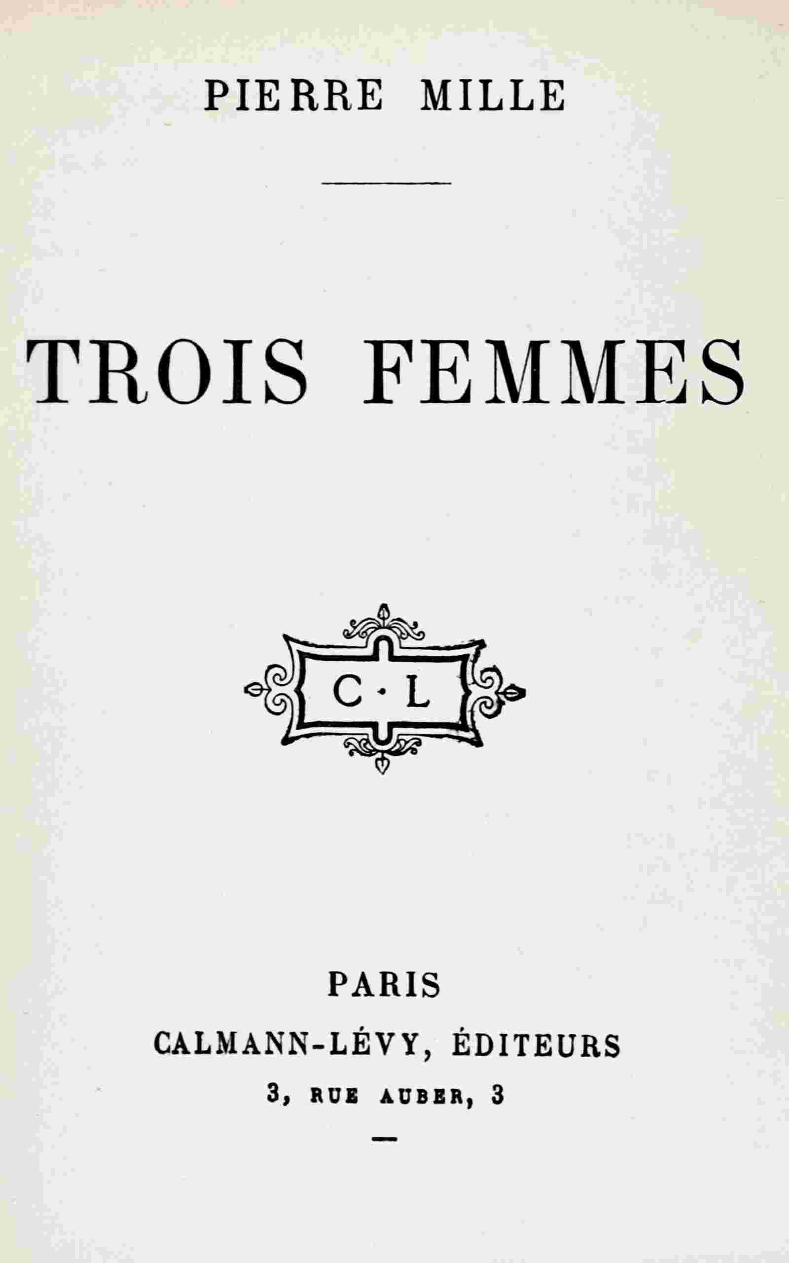 Trois femmes cover