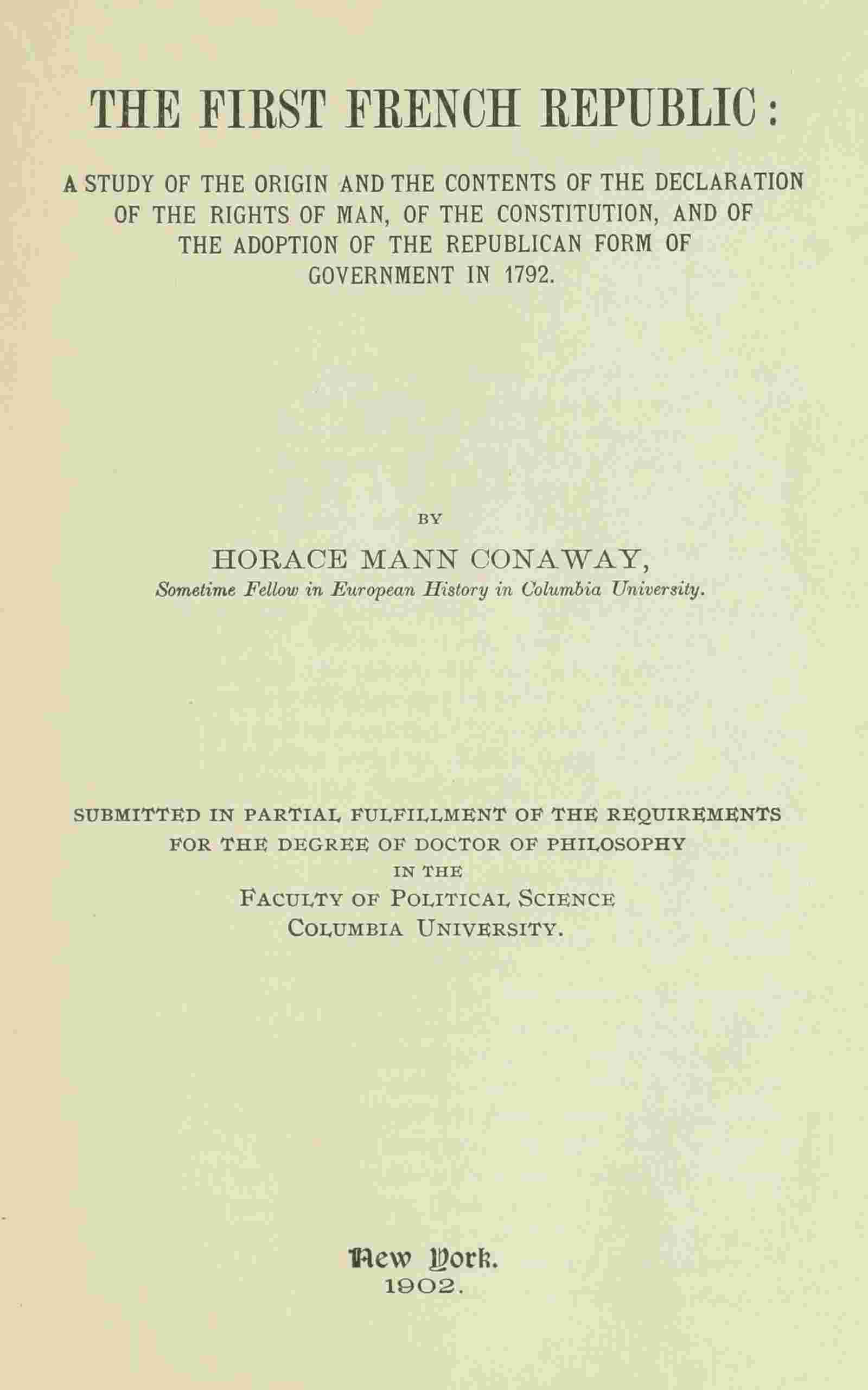 The first French Republic cover