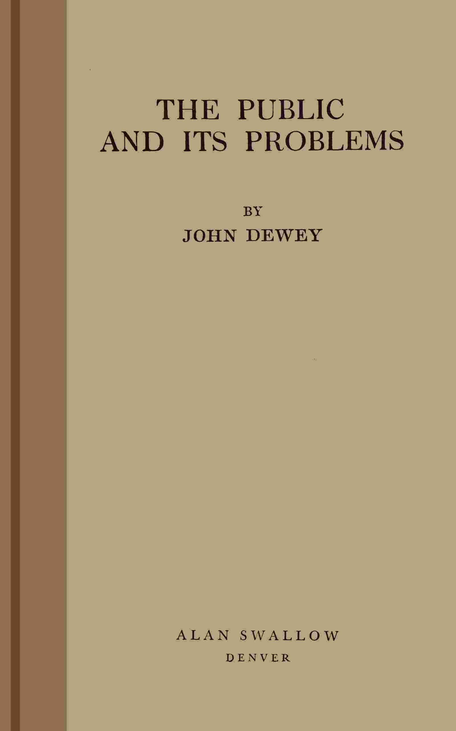 The public and its problems cover