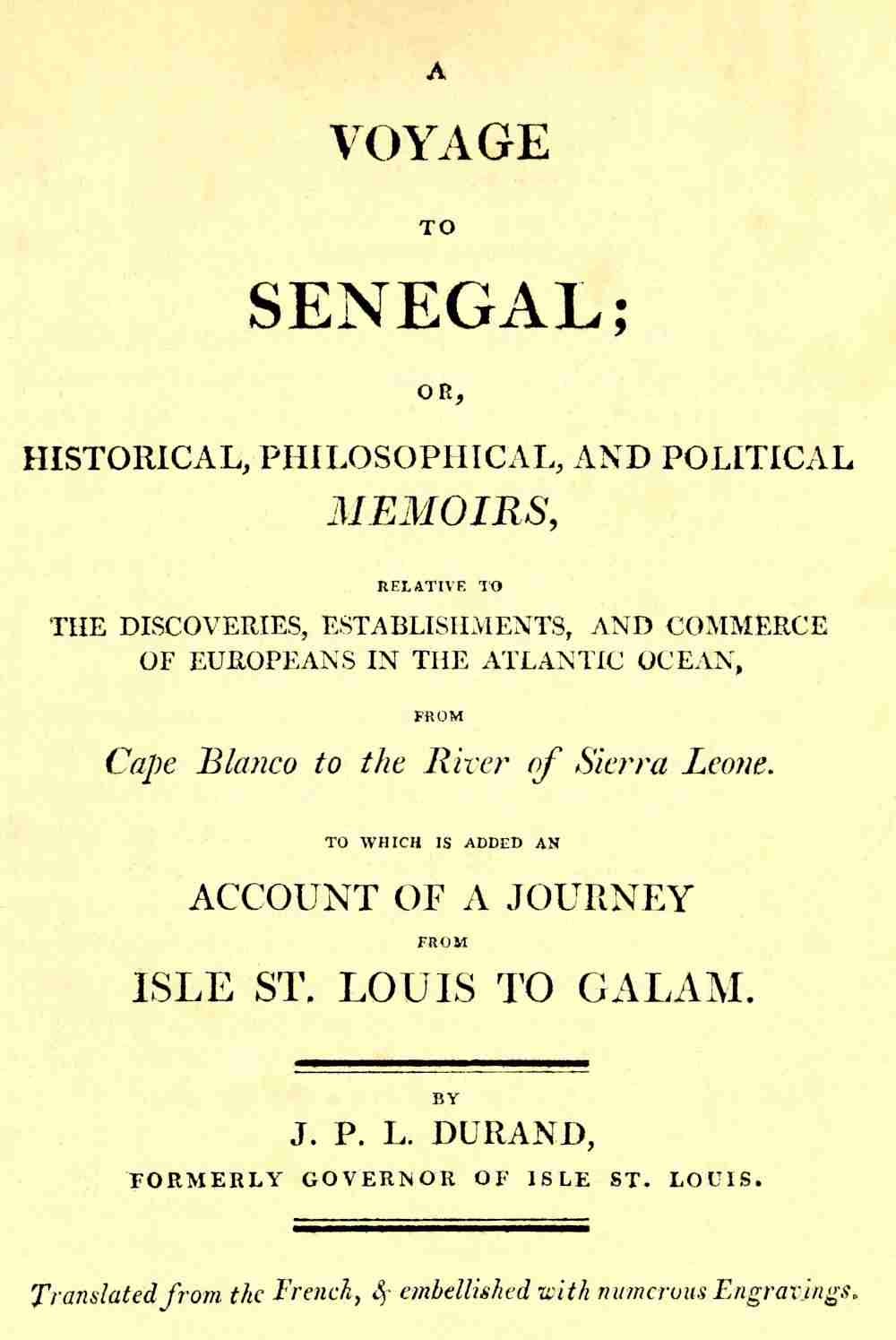 A voyage to Senegal cover