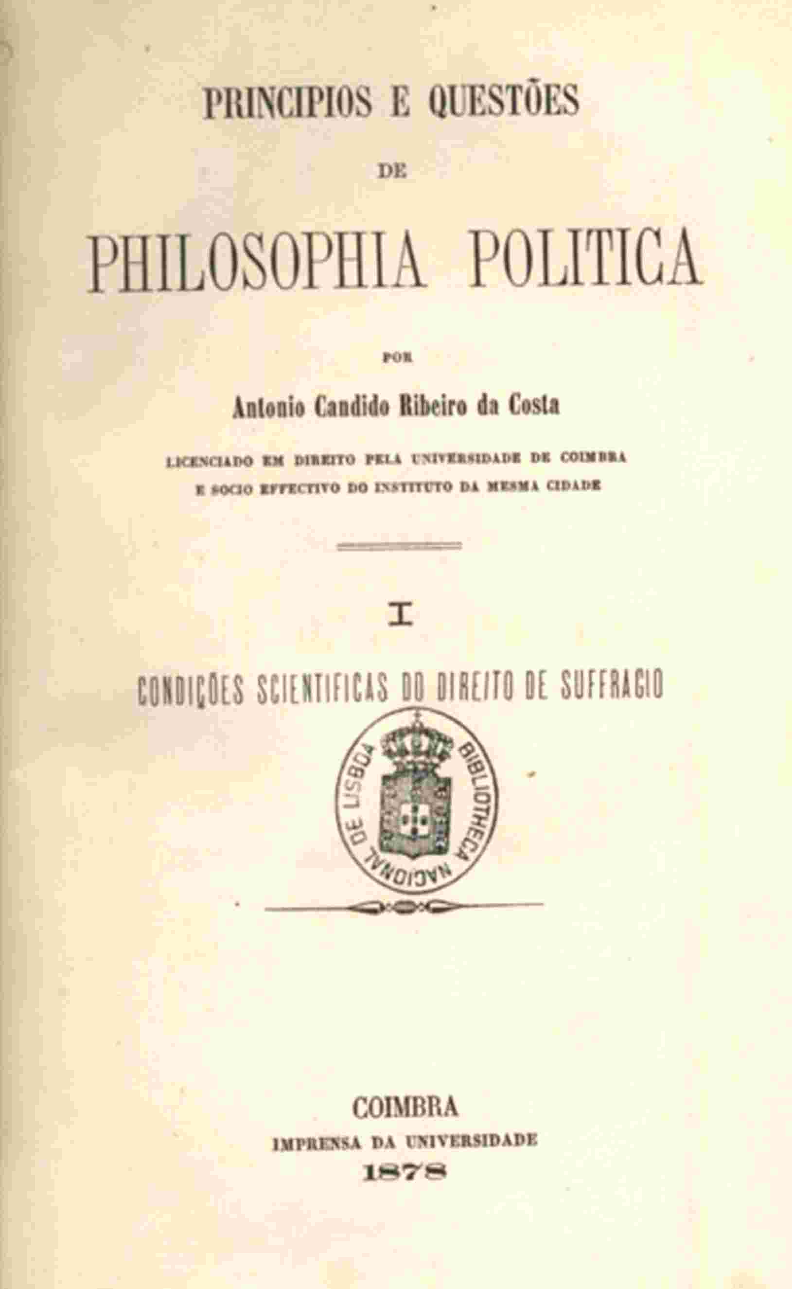 Principios e questões de philosophia politica (Vol. 1 of 2) cover