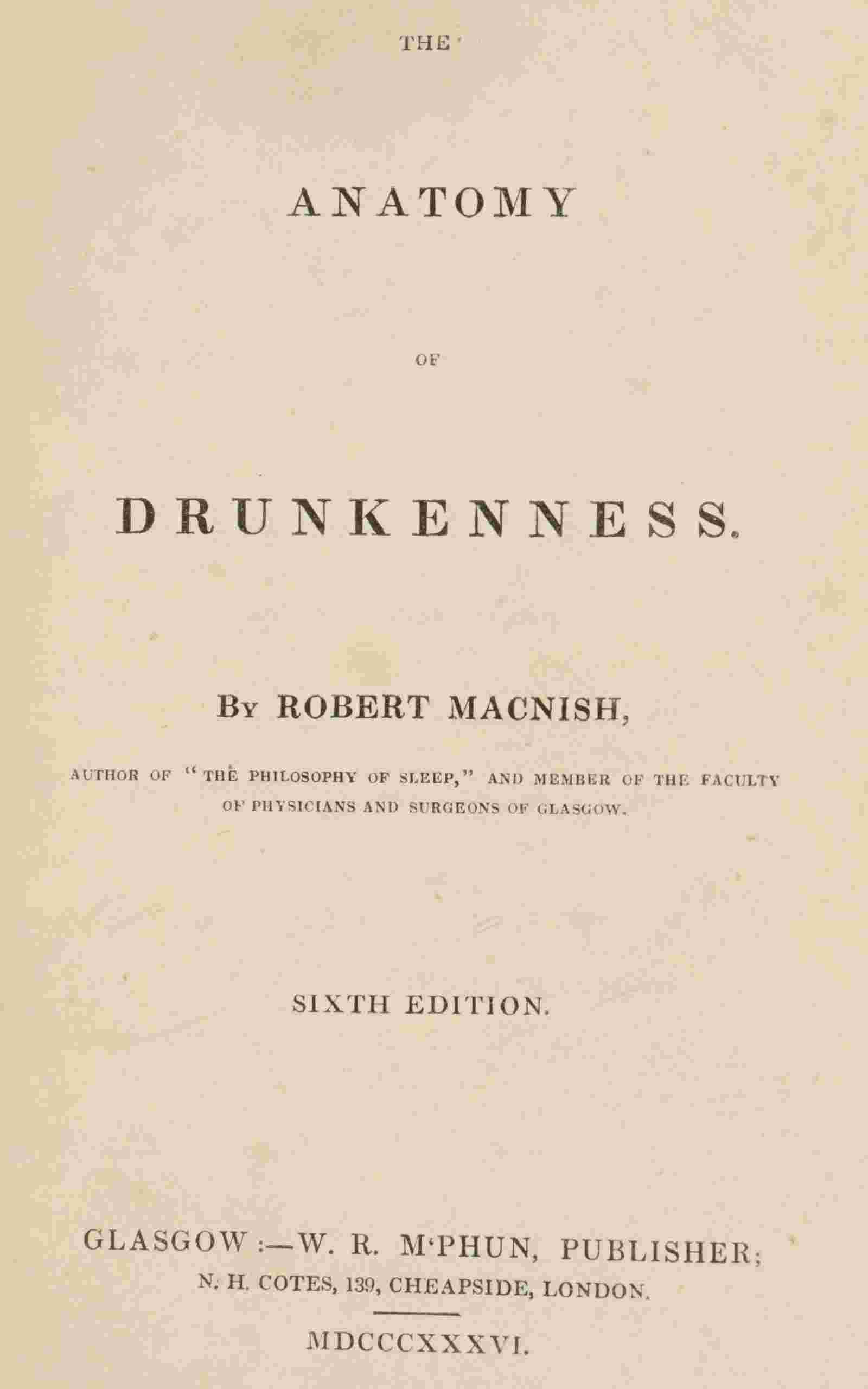 The anatomy of drunkenness cover