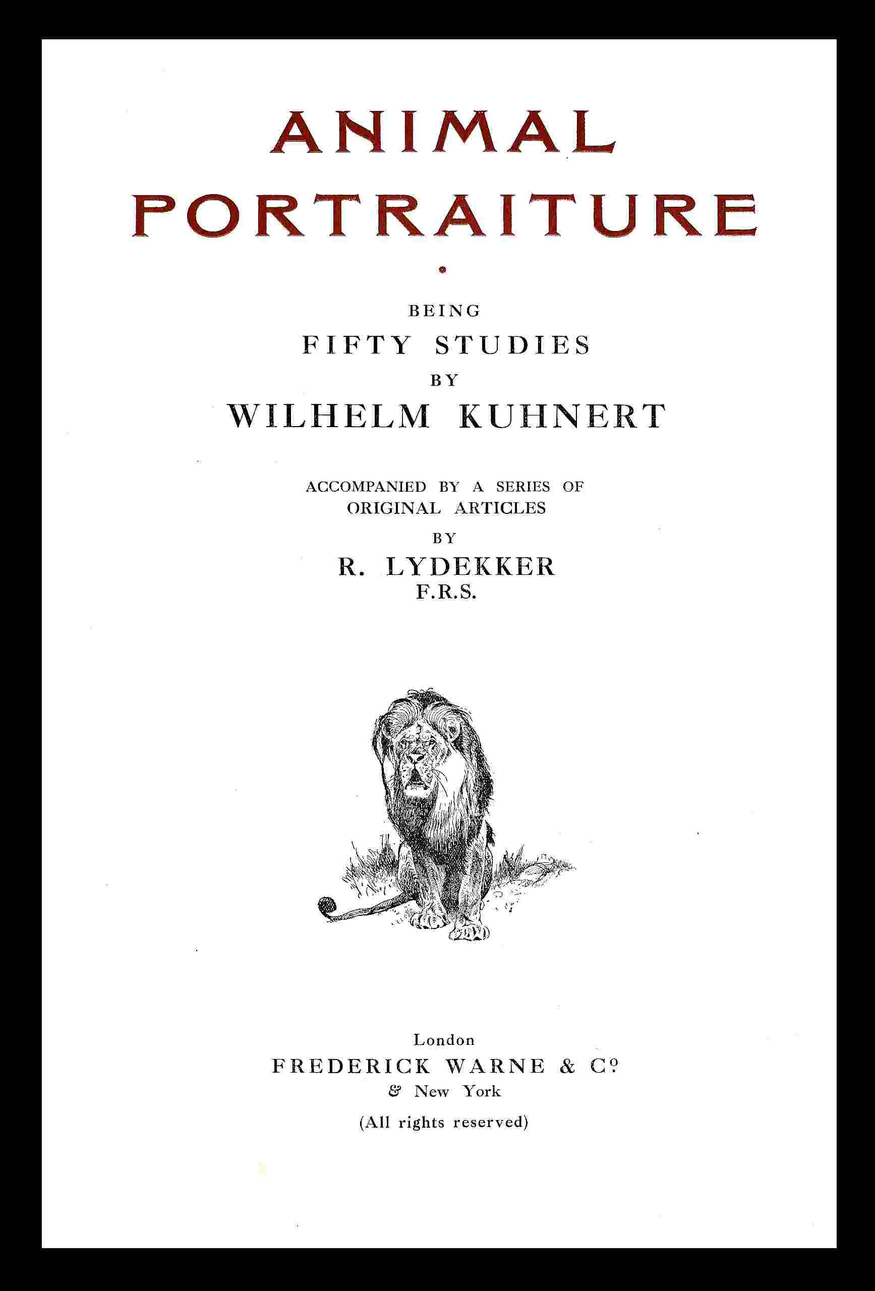 Animal portraiture cover