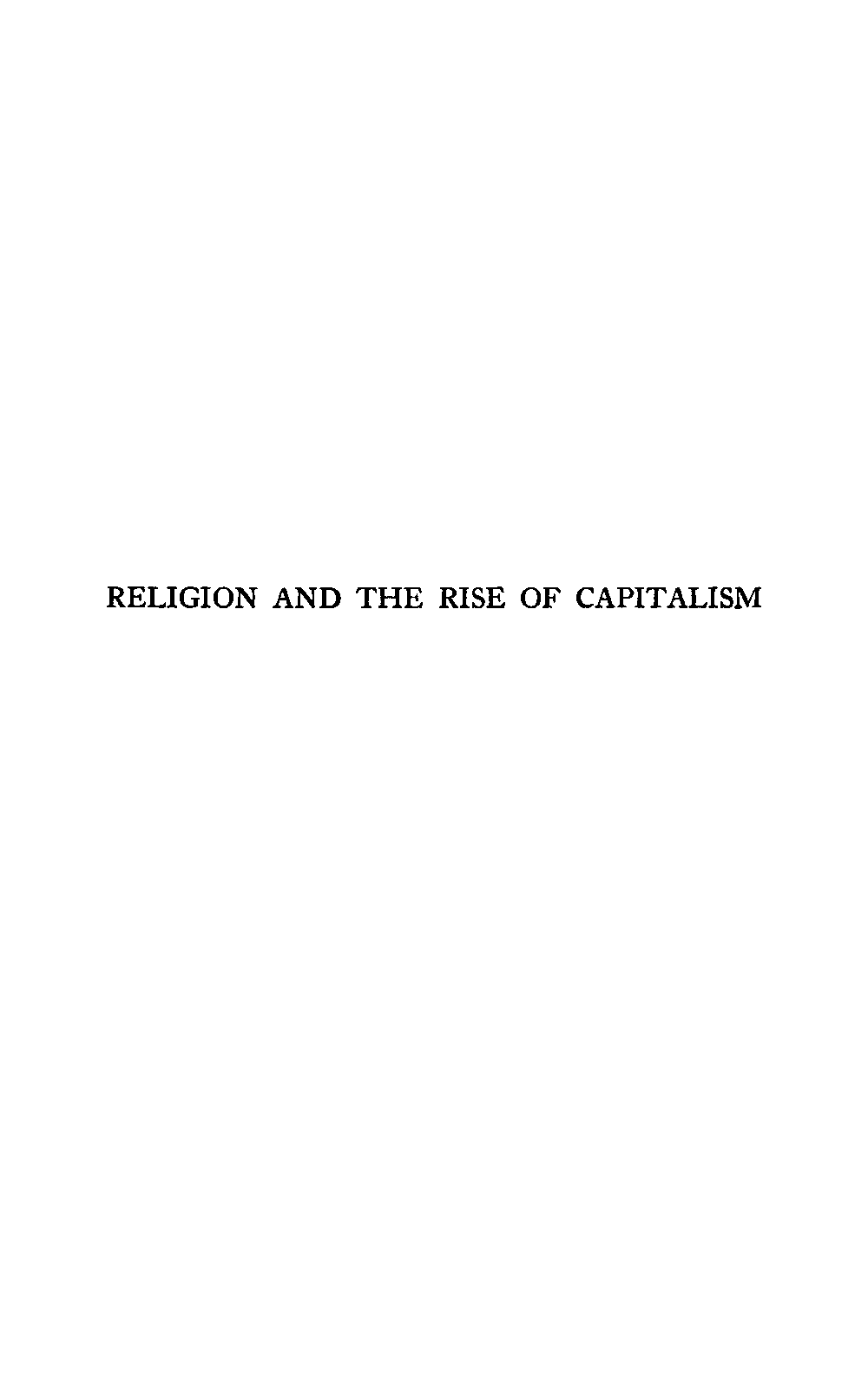 Religion and the rise of capitalism cover