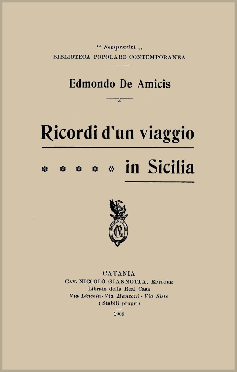 Ricordi d'un viaggio in Sicilia cover