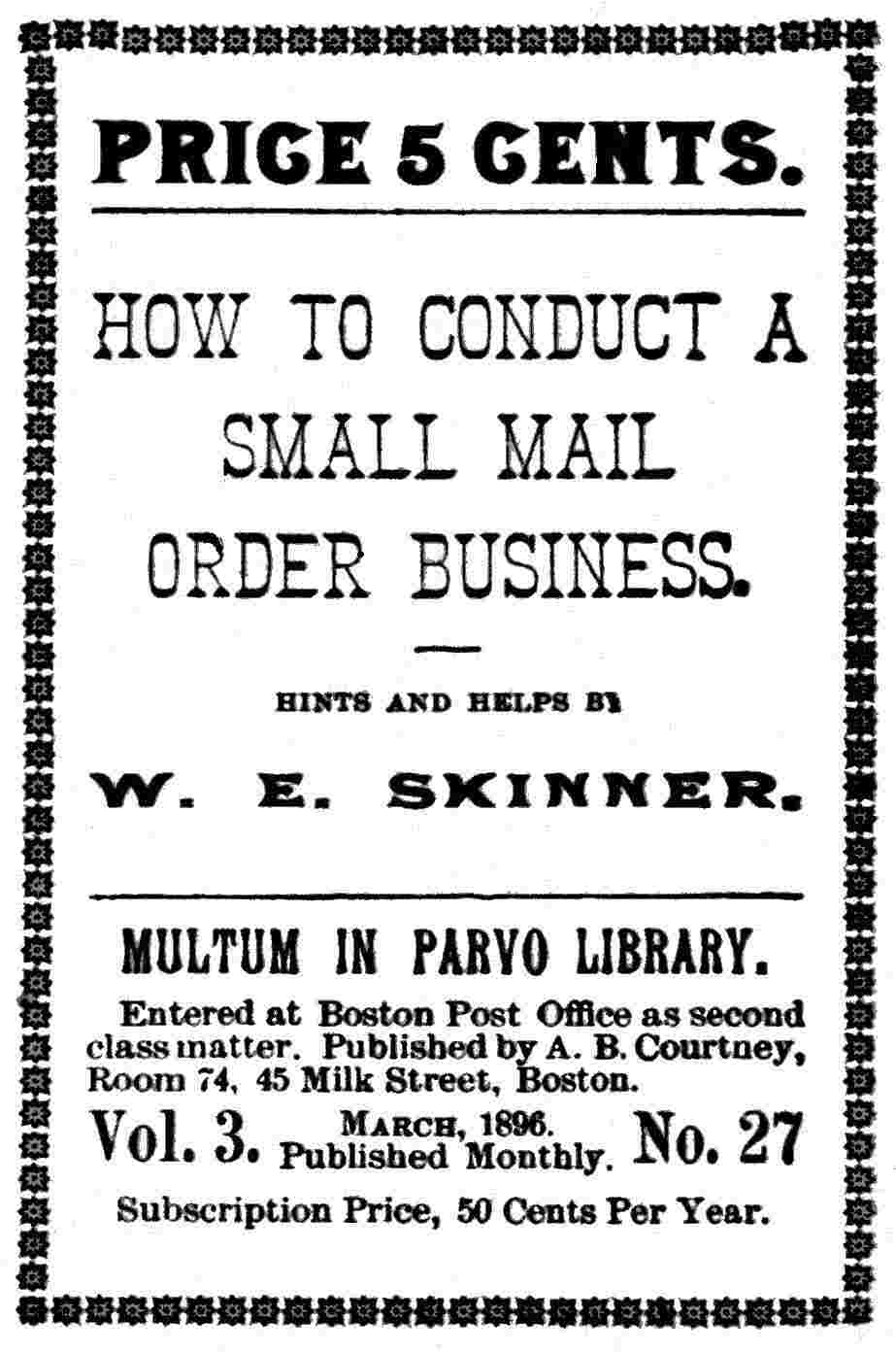 How to conduct a small mail order business cover
