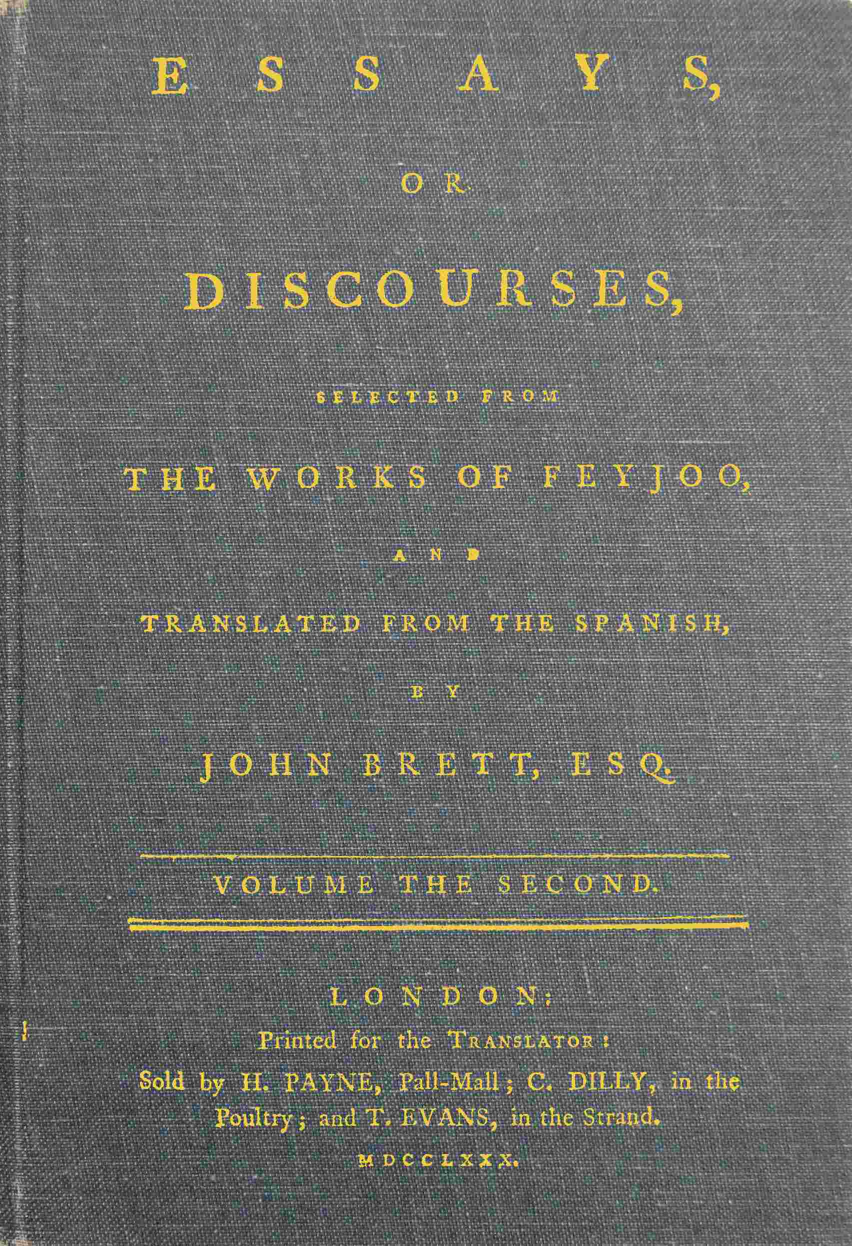 Essays, or discourses, vol. 2 (of 4) cover