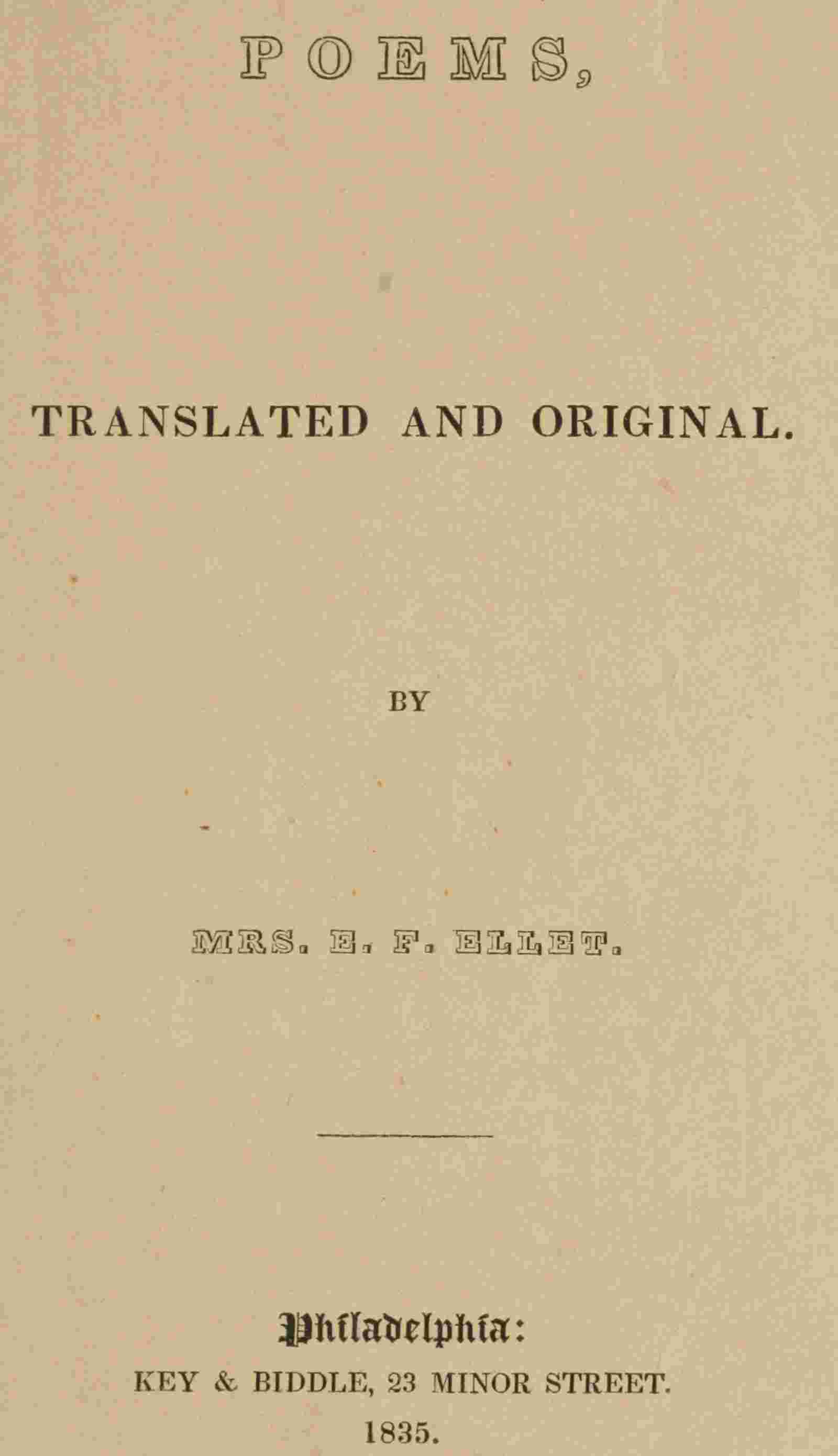 Poems, translated and original cover