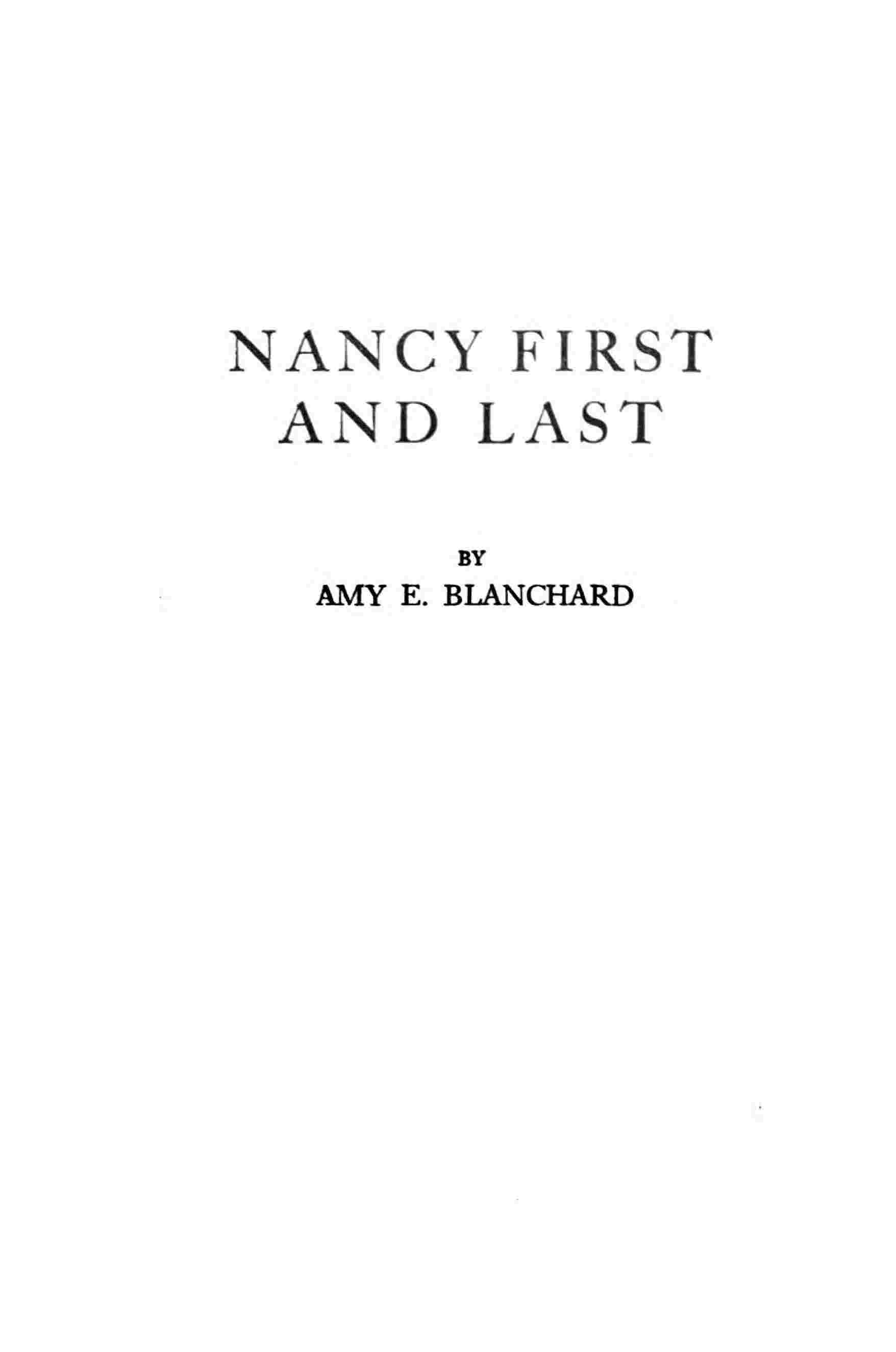 Nancy first and last cover