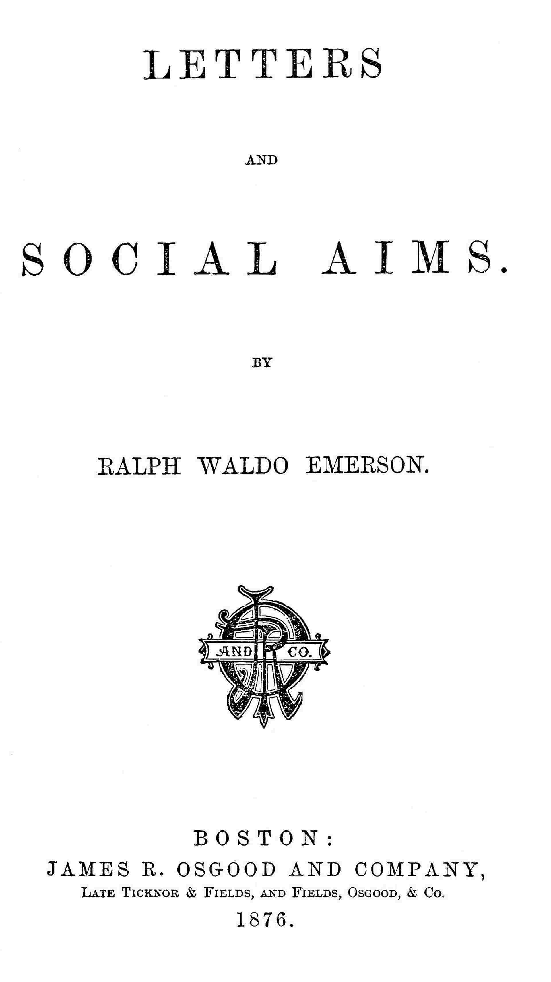 Letters and social aims cover
