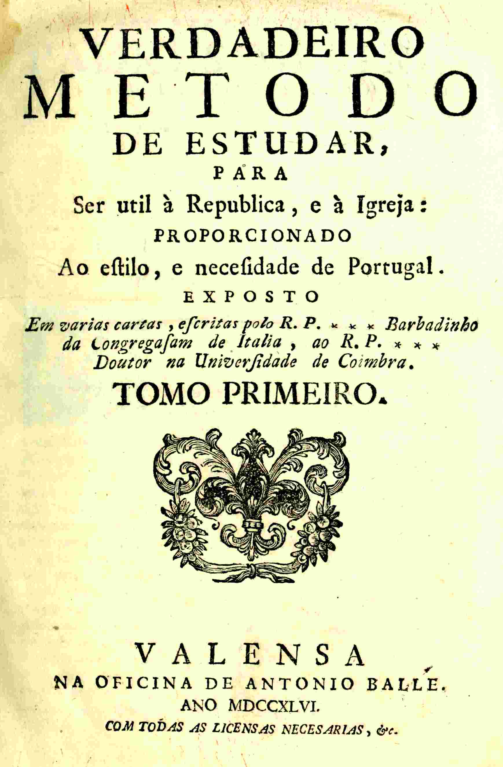 Verdadeiro metodo de estudar (Vol. I) cover