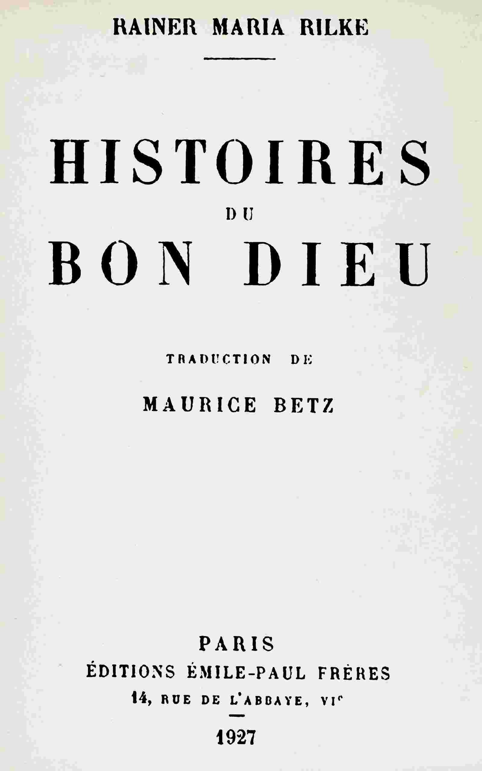 Histoires du bon Dieu cover