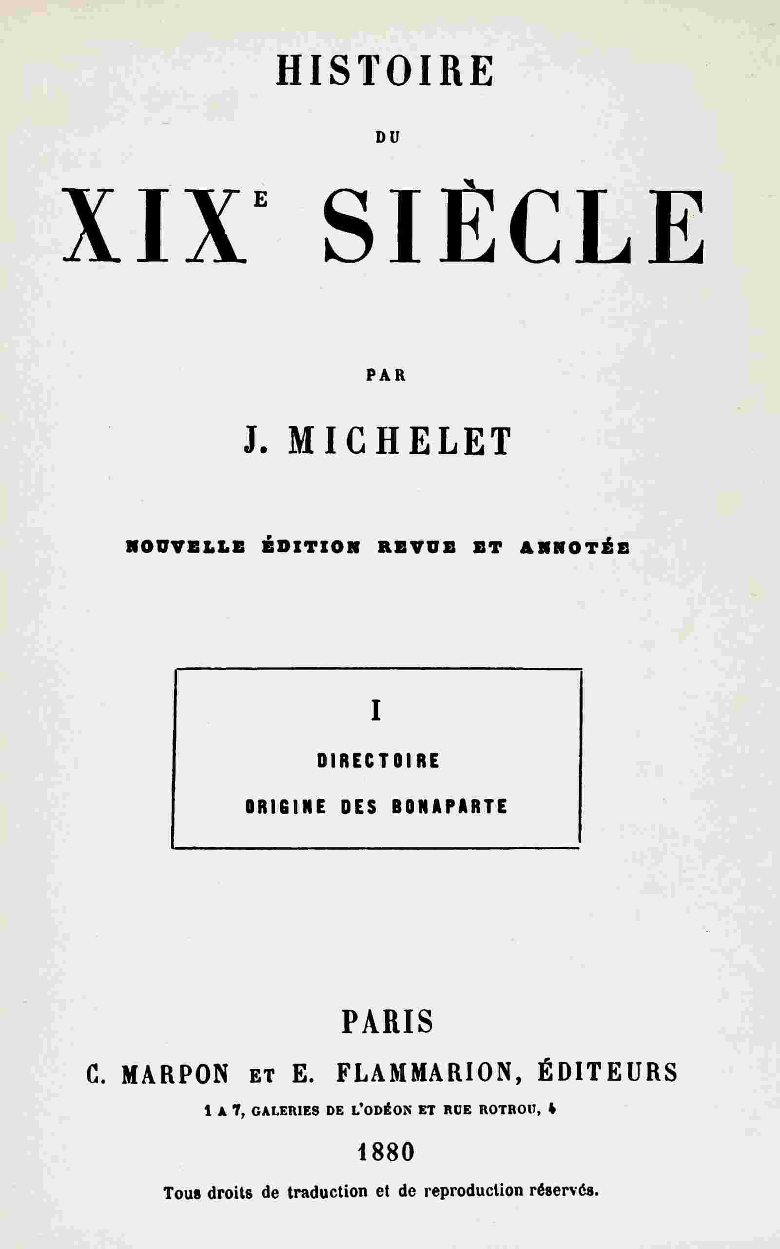 Histoire du XIXe siècle (volume 1/3) cover