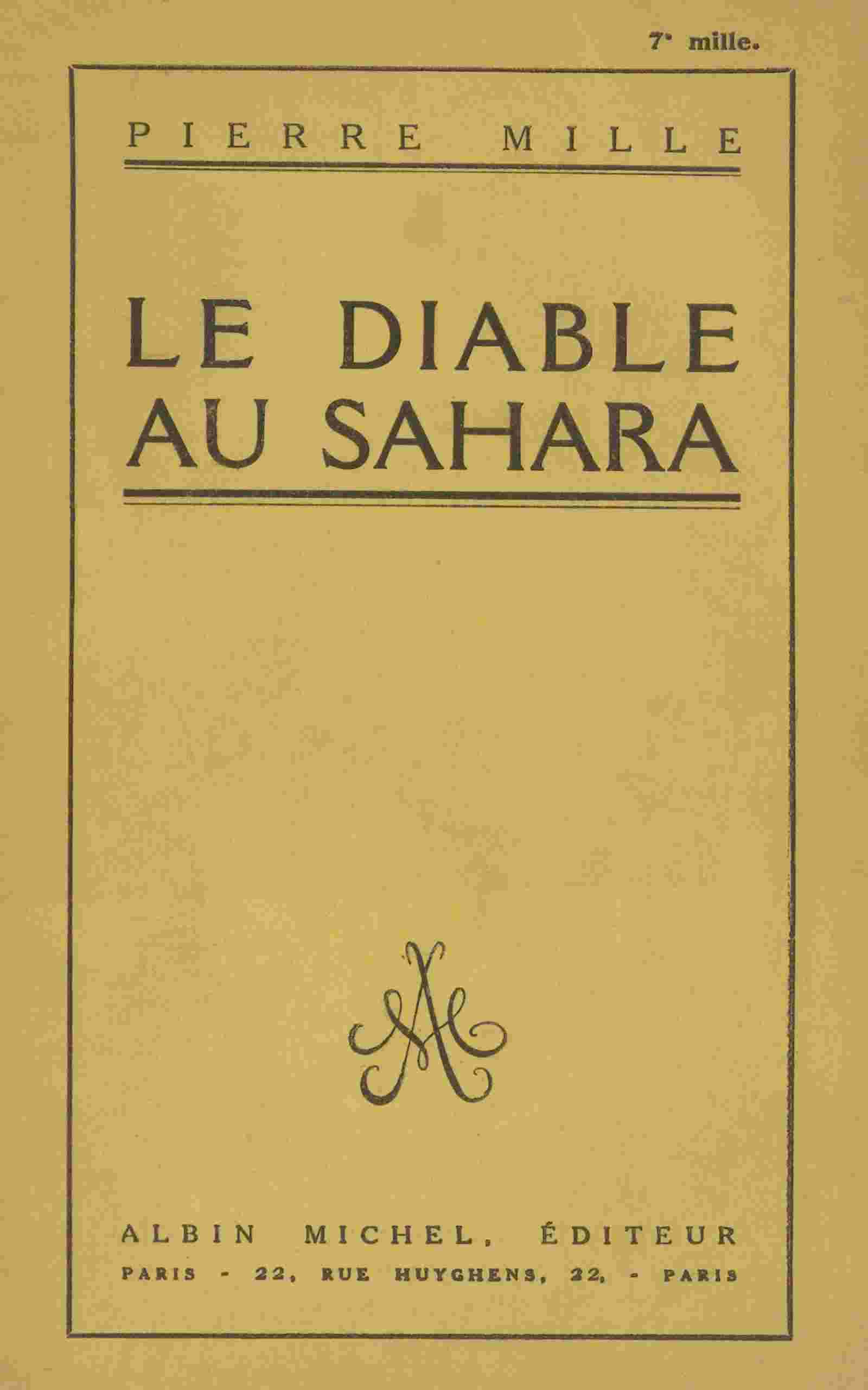 Le Diable au Sahara cover