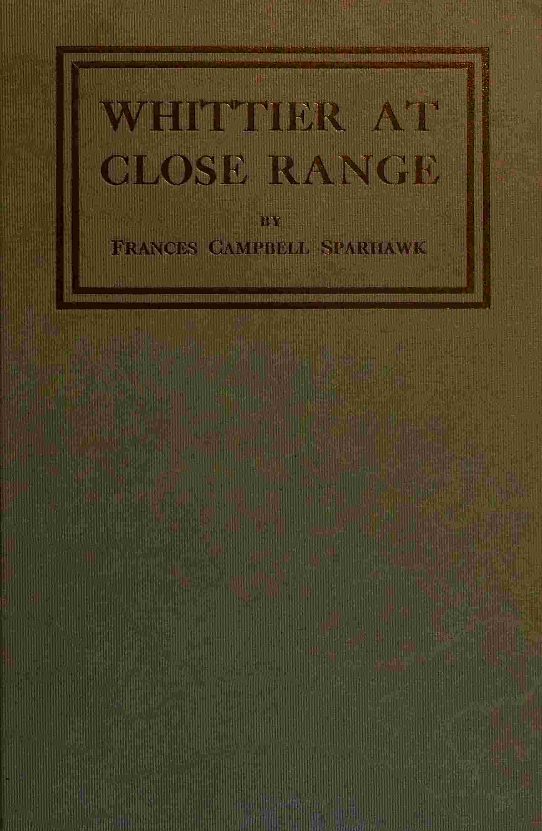 Whittier at close range cover