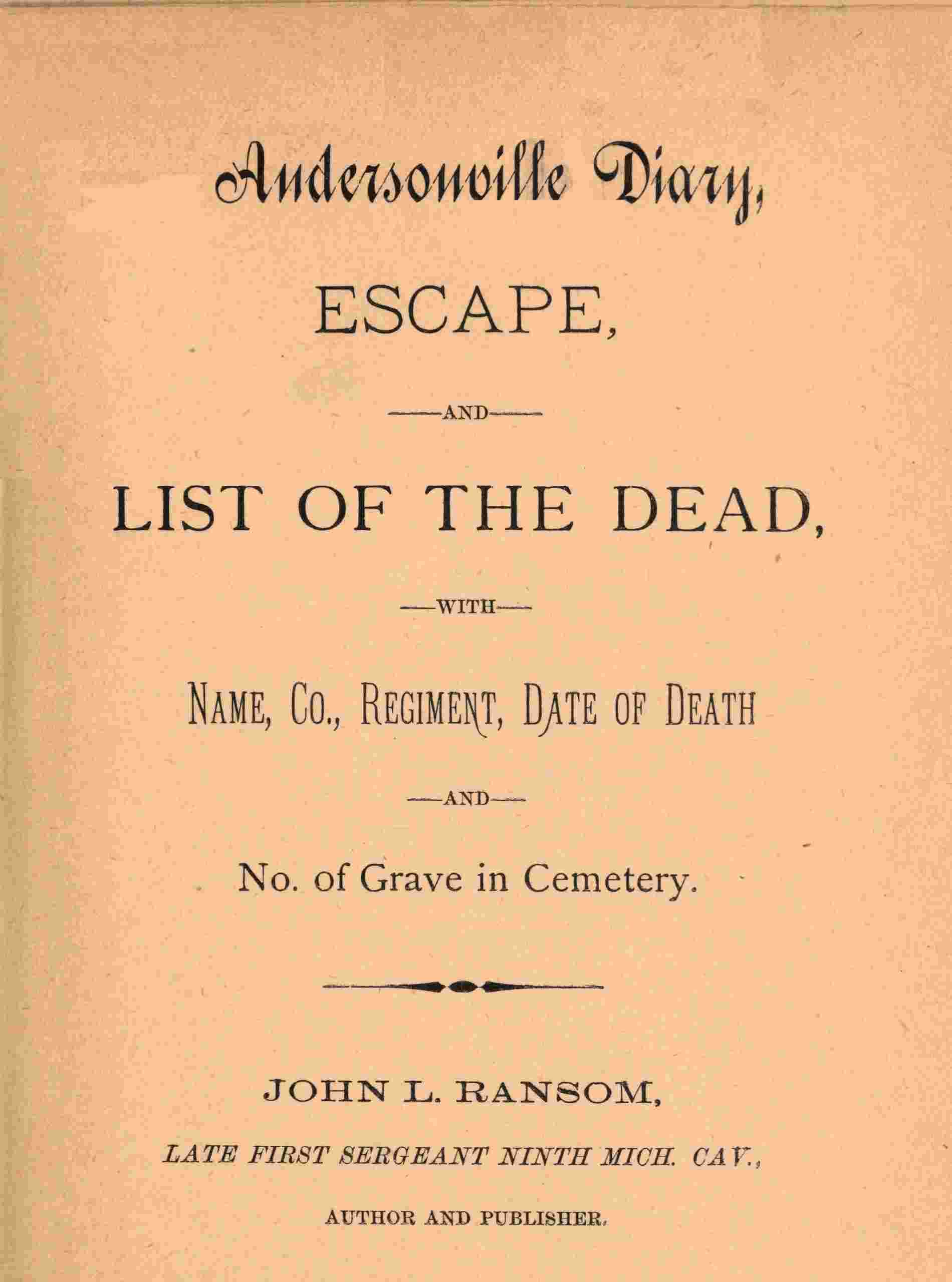 Andersonville diary cover