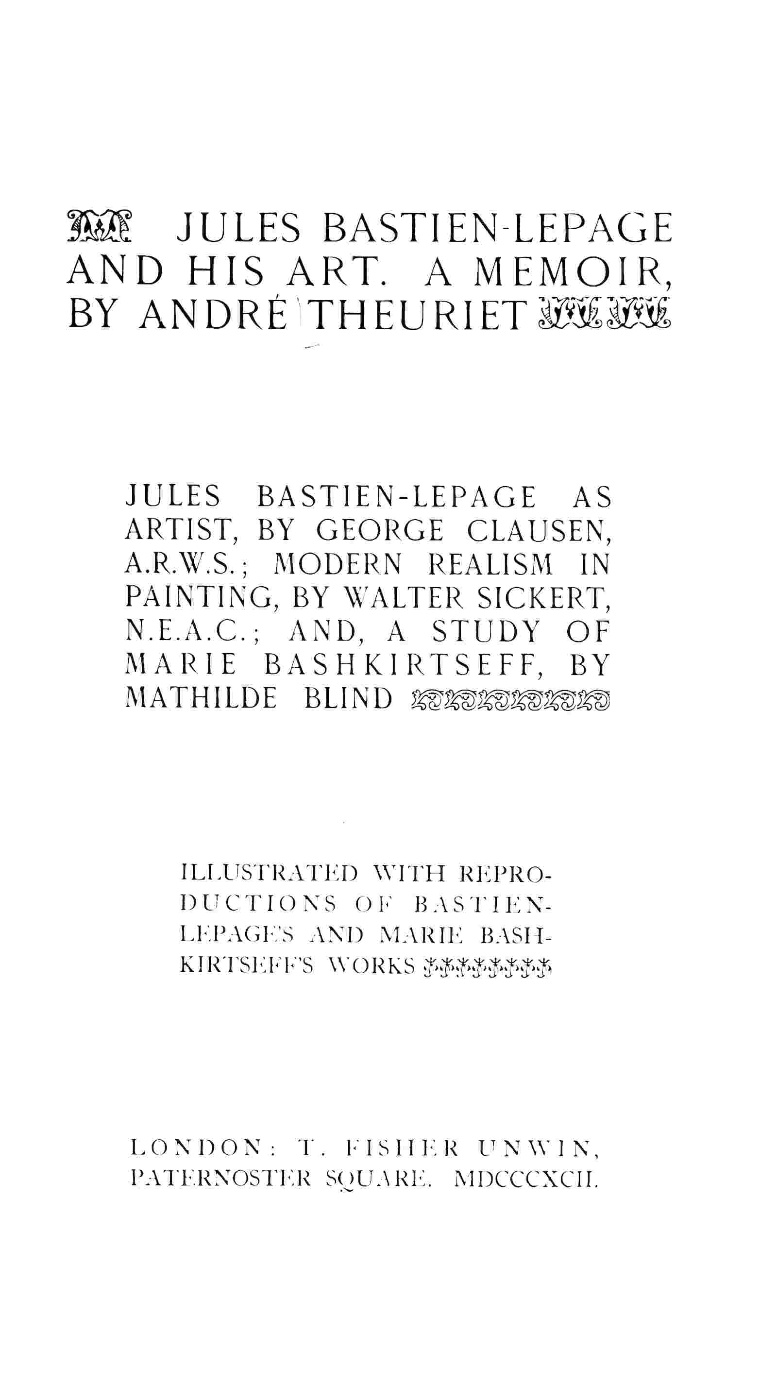 Jules Bastien-Lepage and his art cover
