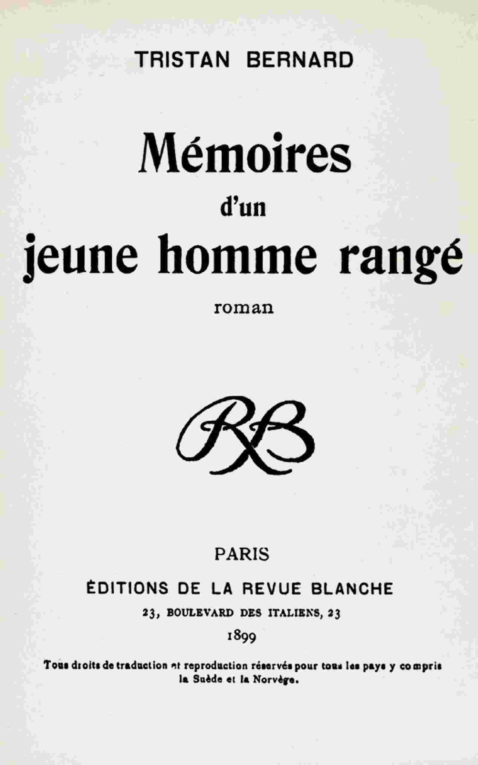 Mémoires d'un jeune homme rangé cover