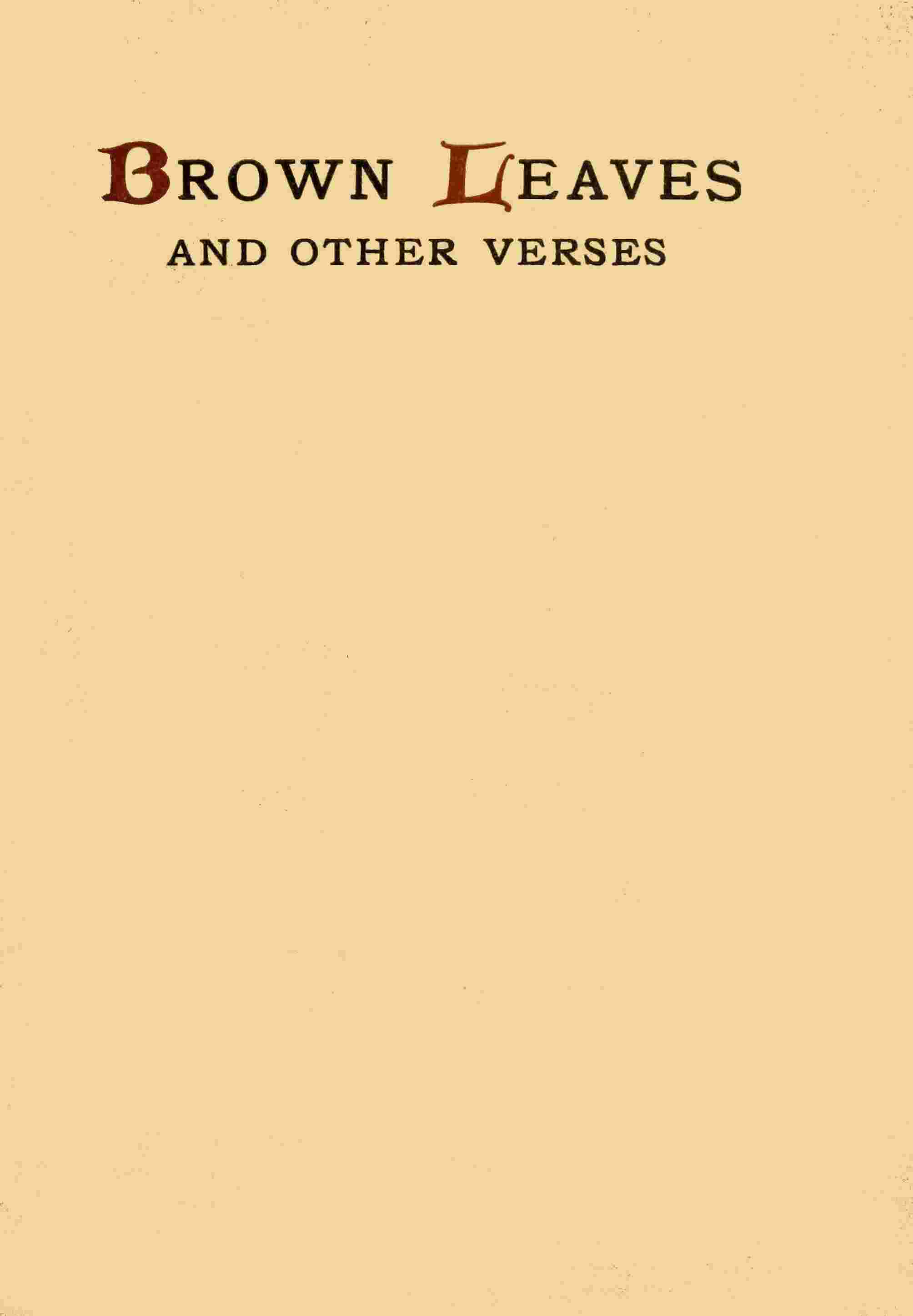 Brown leaves and other verses cover