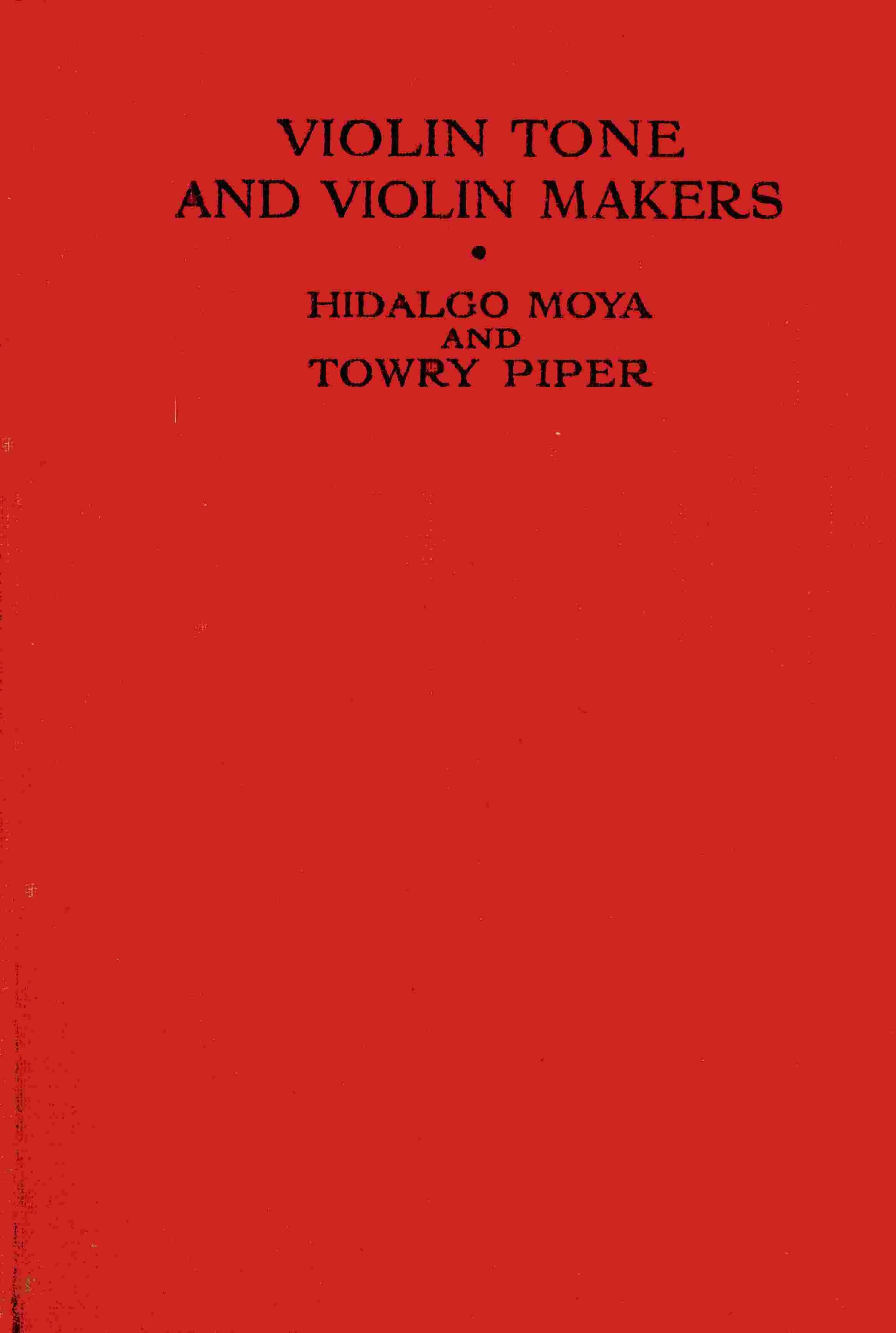 Violin tone and violin makers cover