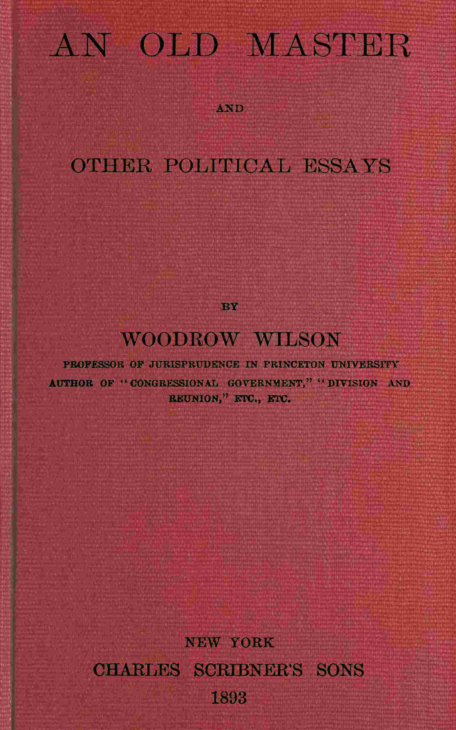 An old master, and other political essays cover