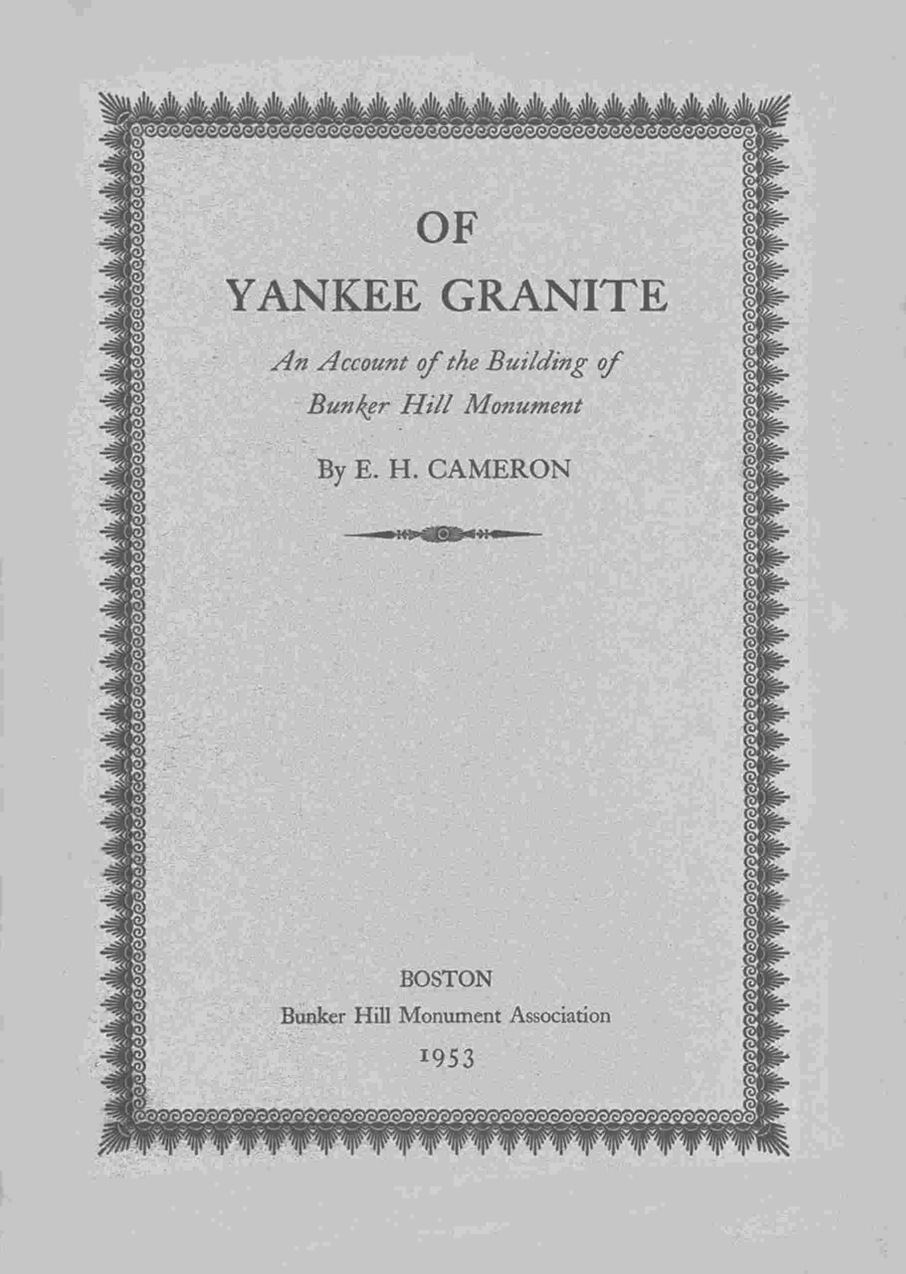 Of Yankee granite cover