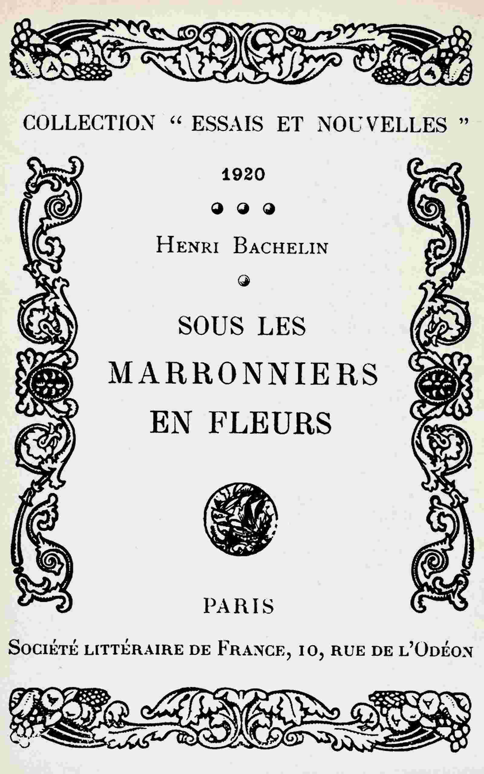 Sous les marronniers en fleurs cover