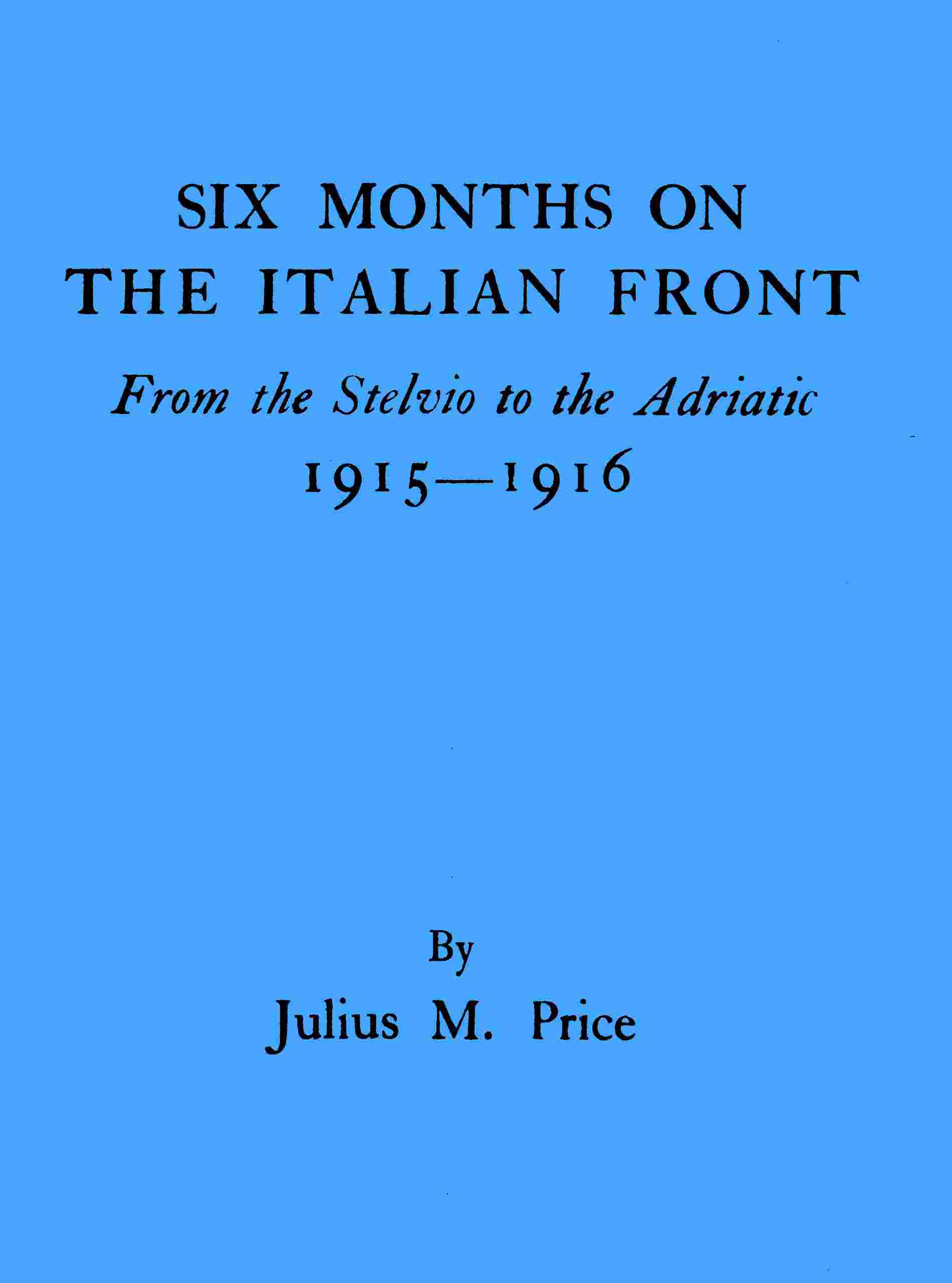 Six months on the Italian front cover