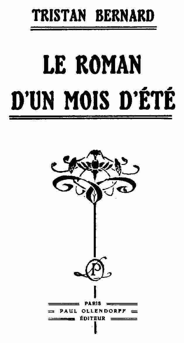 Le roman d'un mois d'été cover