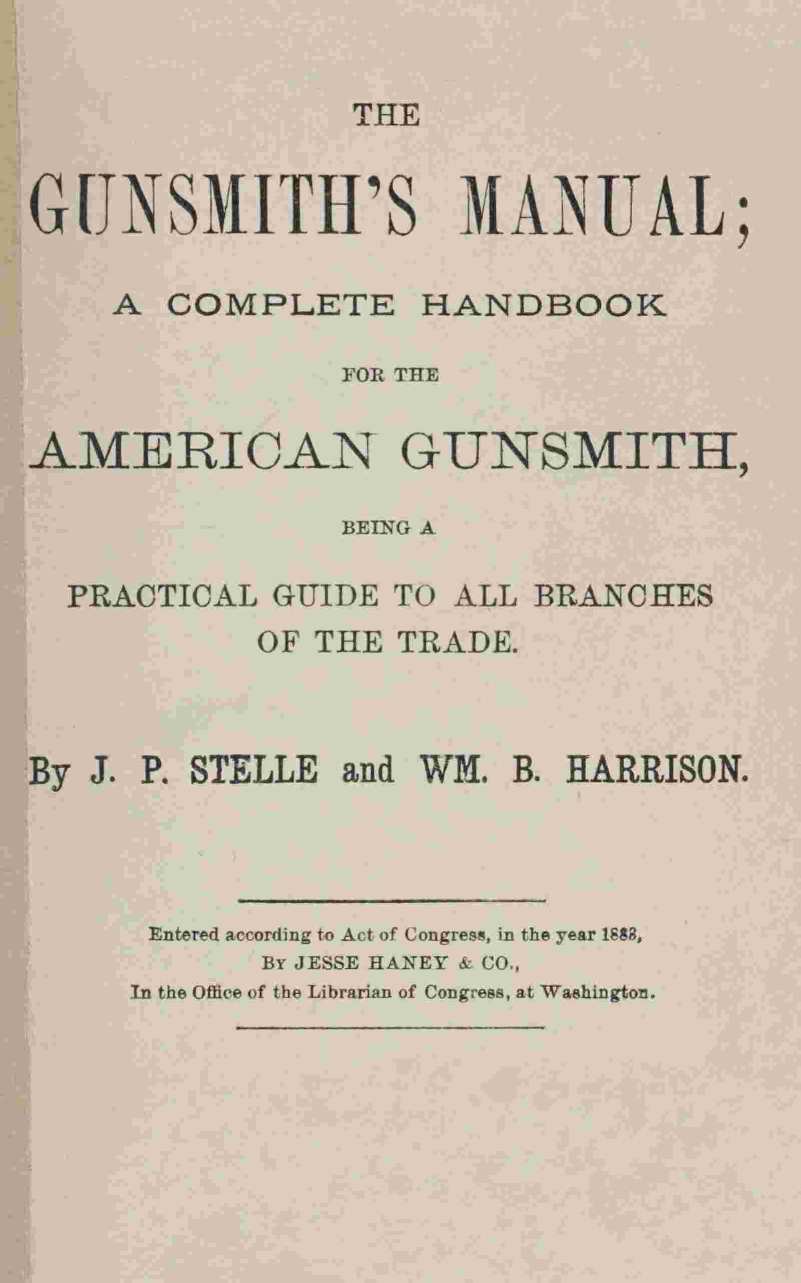The gunsmith's manual cover