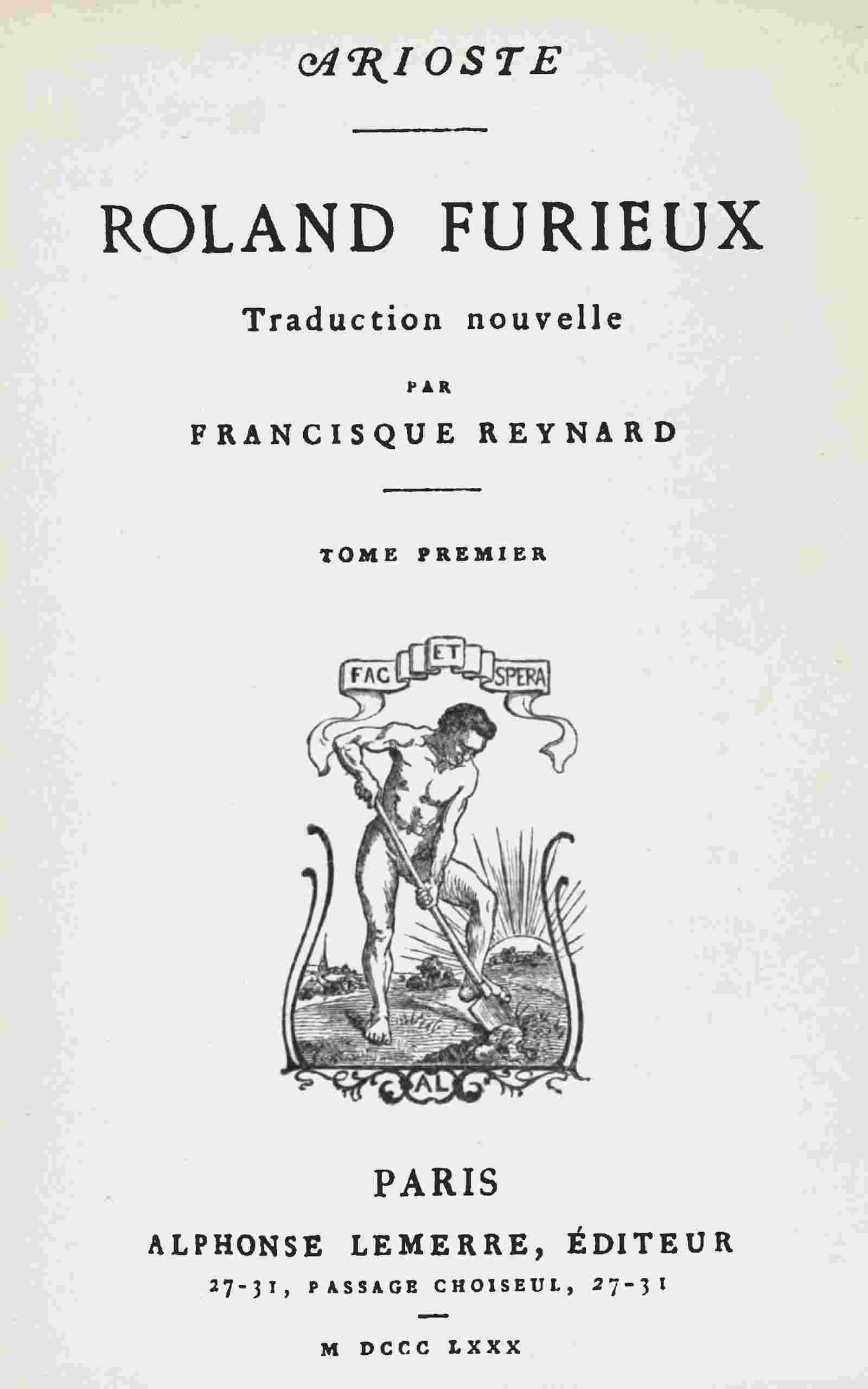 Roland Furieux, tome 1 cover
