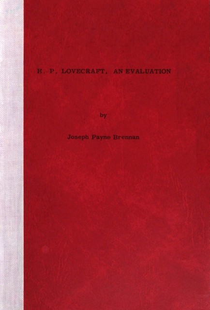 H.P. Lovecraft, an evaluation cover
