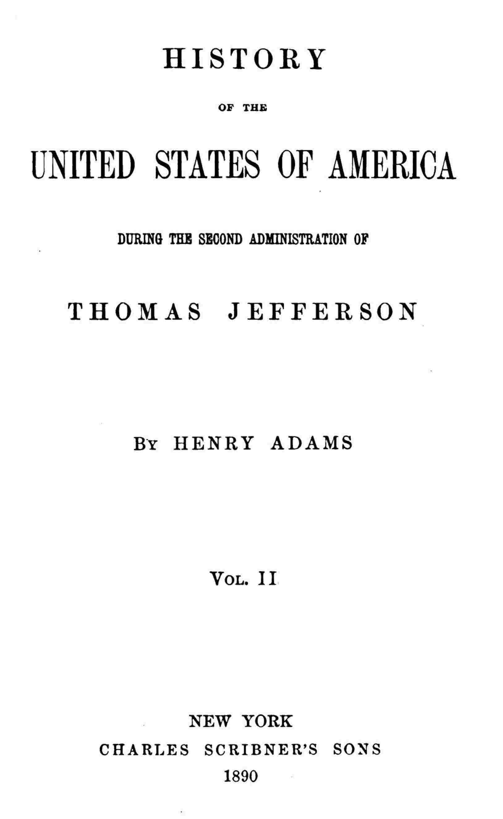 History of the United States of America, Volume 4 (of 9) cover