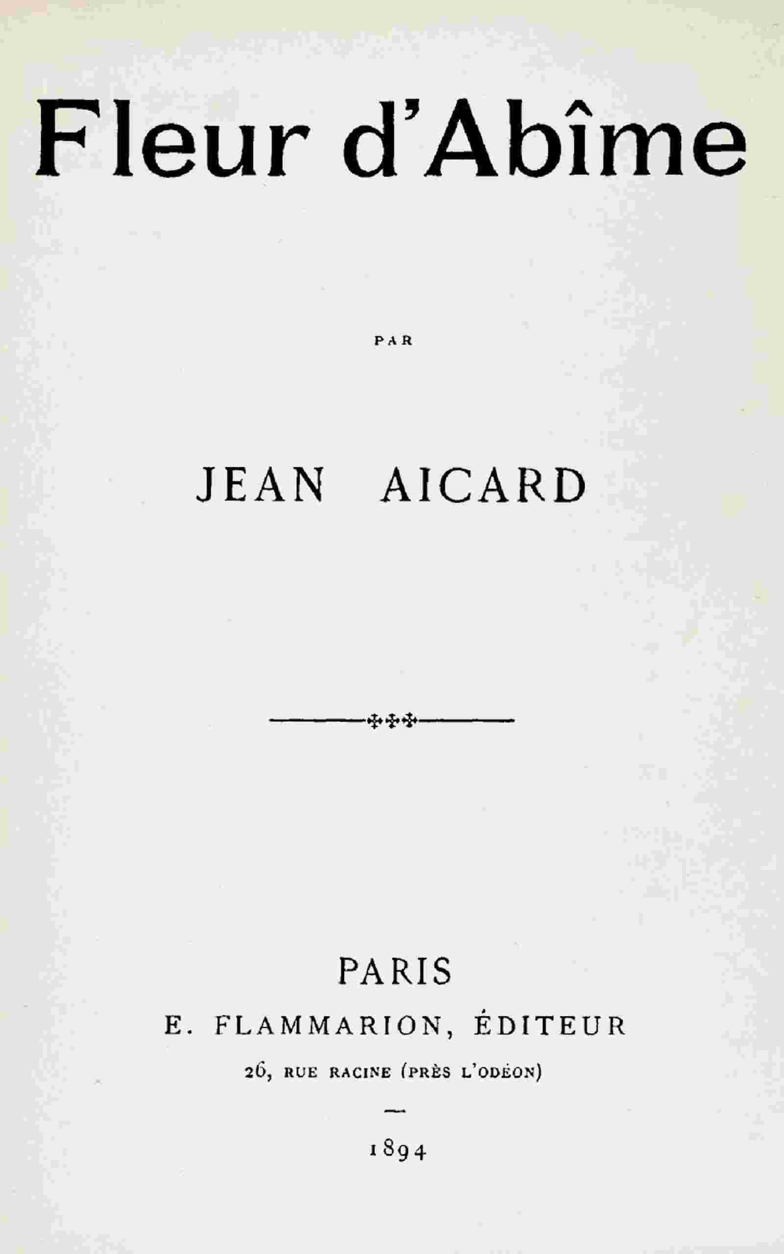 Fleur d'Abîme cover
