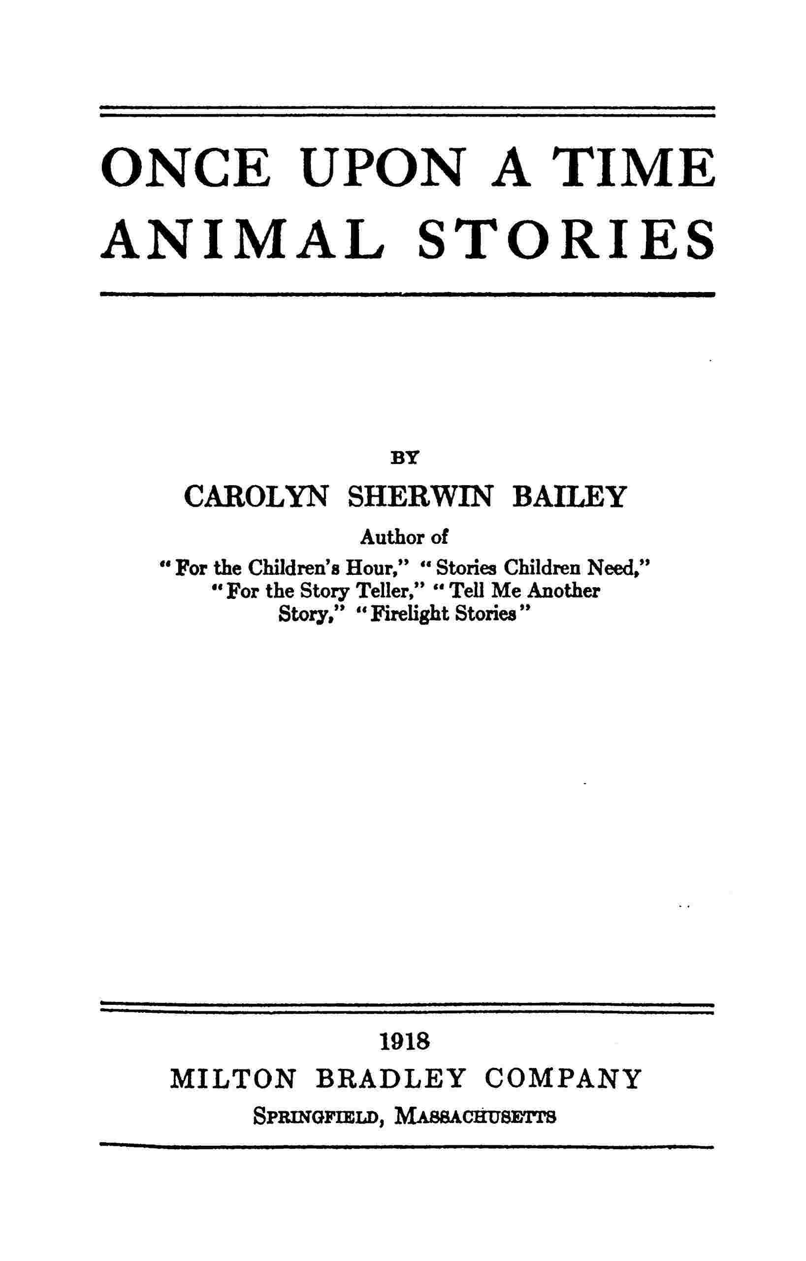Once upon a time animal stories cover
