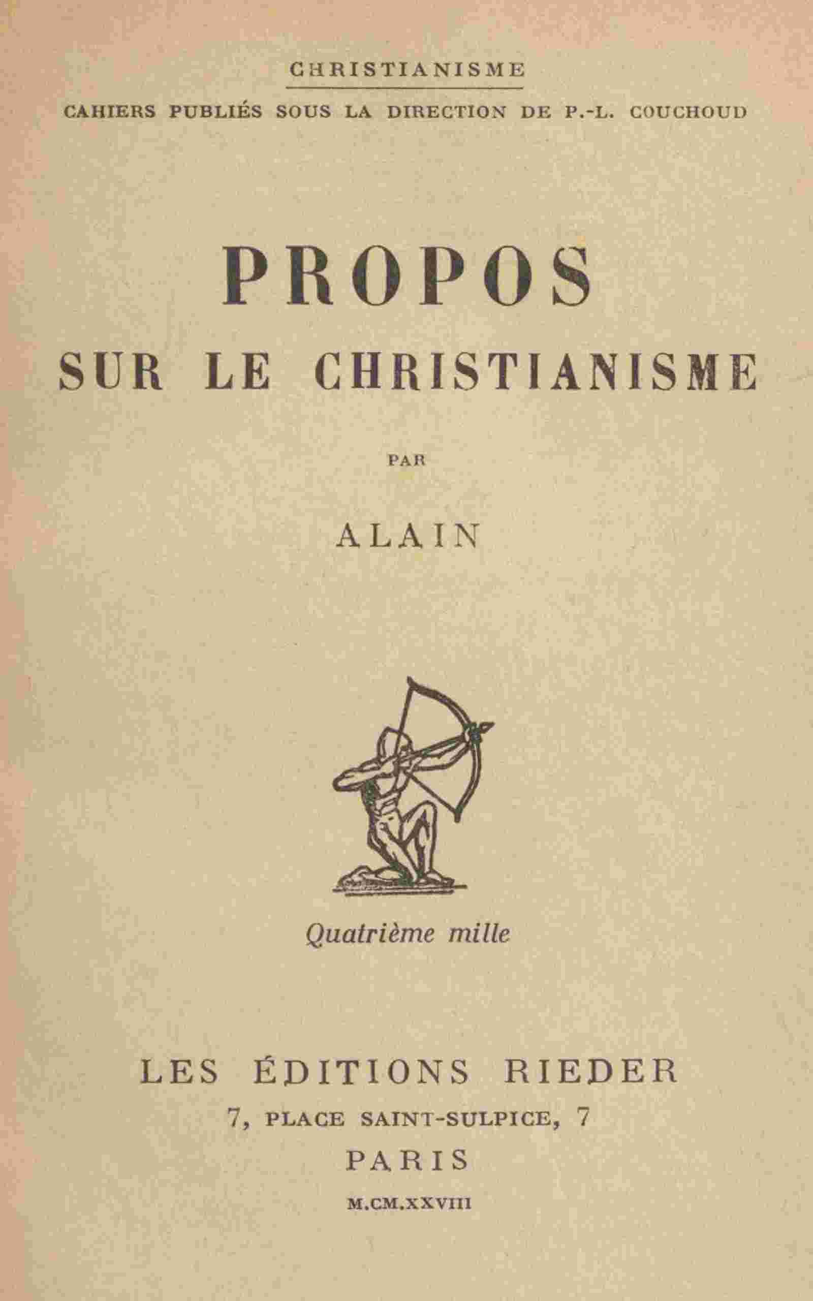 Propos sur le christianisme cover