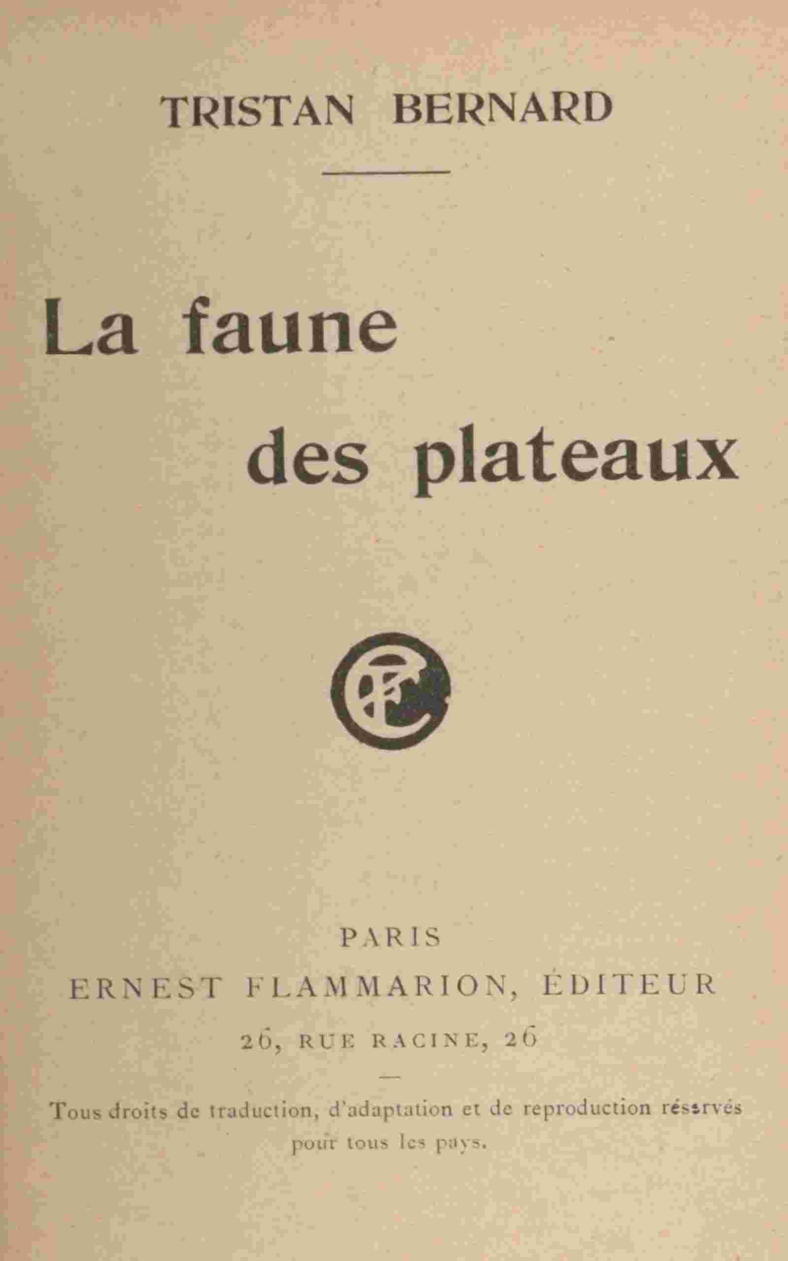 La faune des plateaux cover