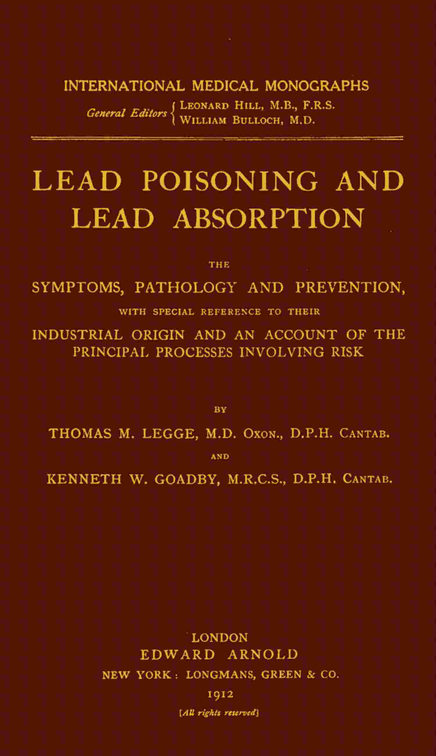 Lead poisoning and lead absorption cover
