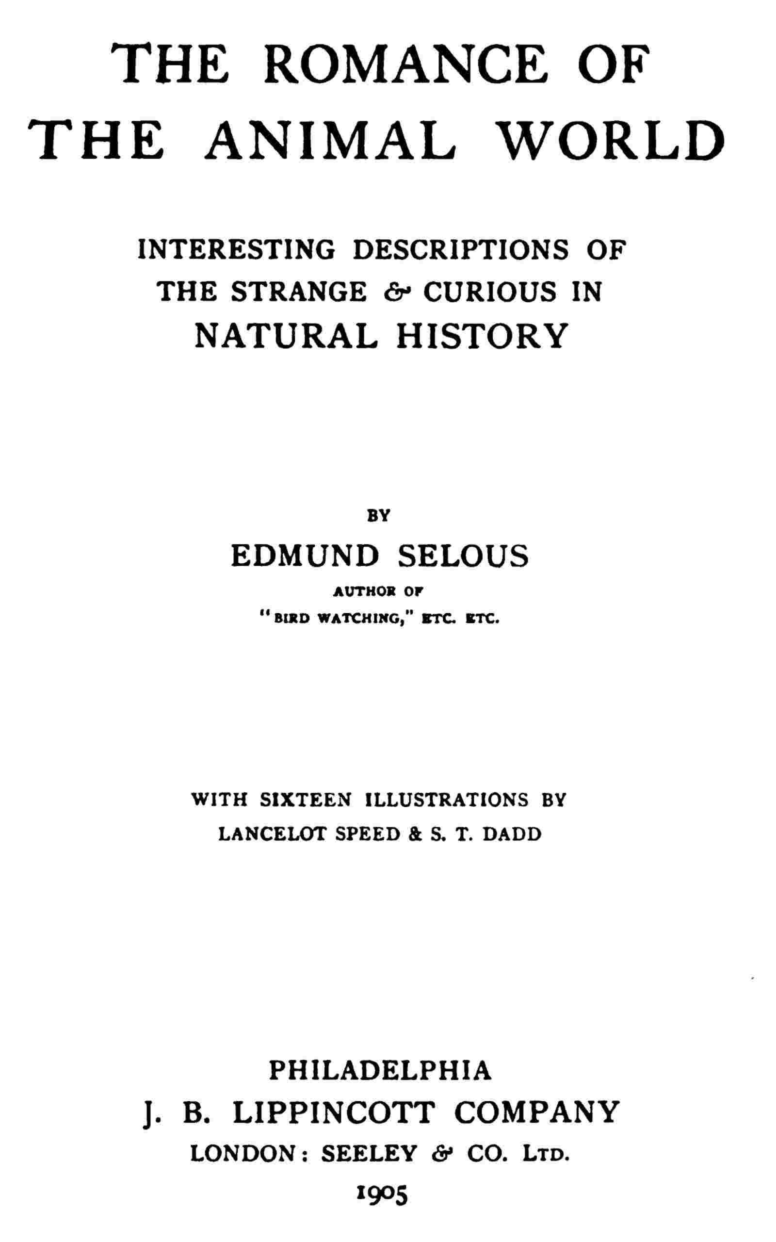 The romance of the animal world cover