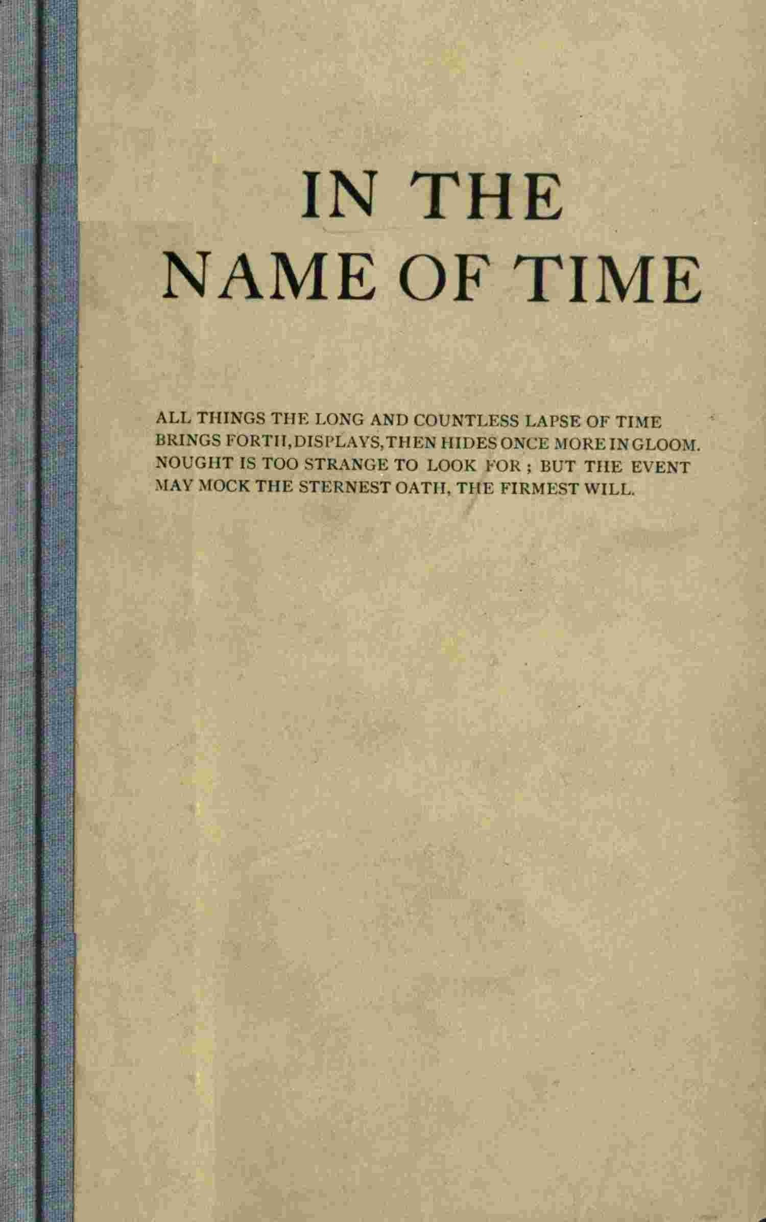 In the name of Time cover