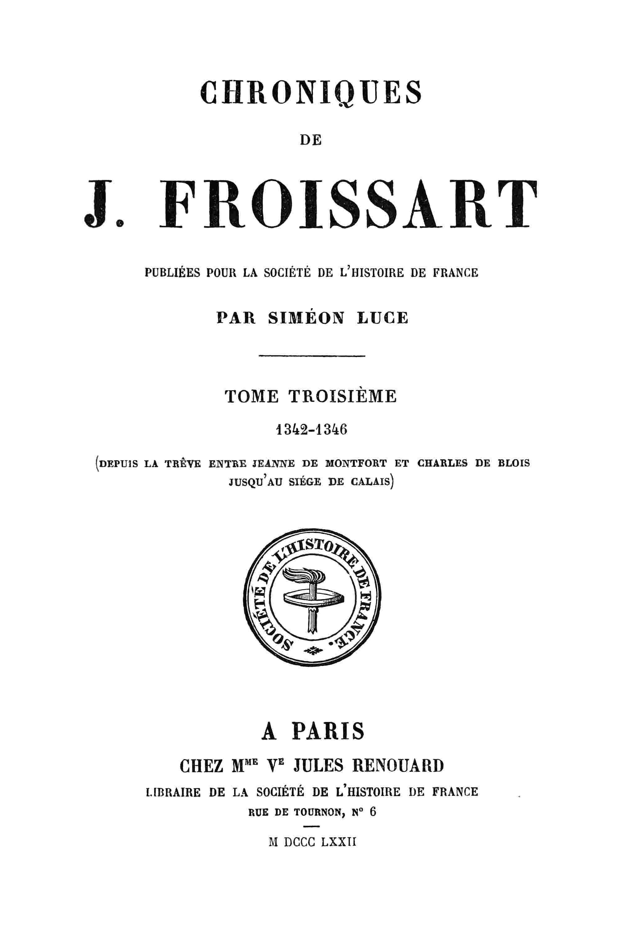 Chroniques de J. Froissart, tome 03/13 cover