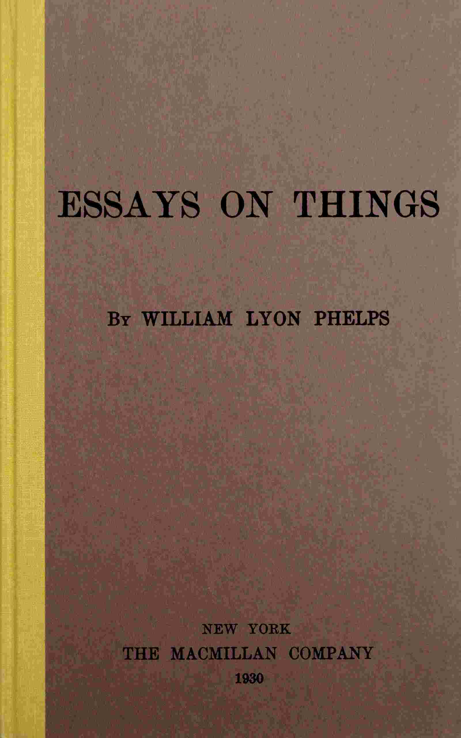 Essays on things cover