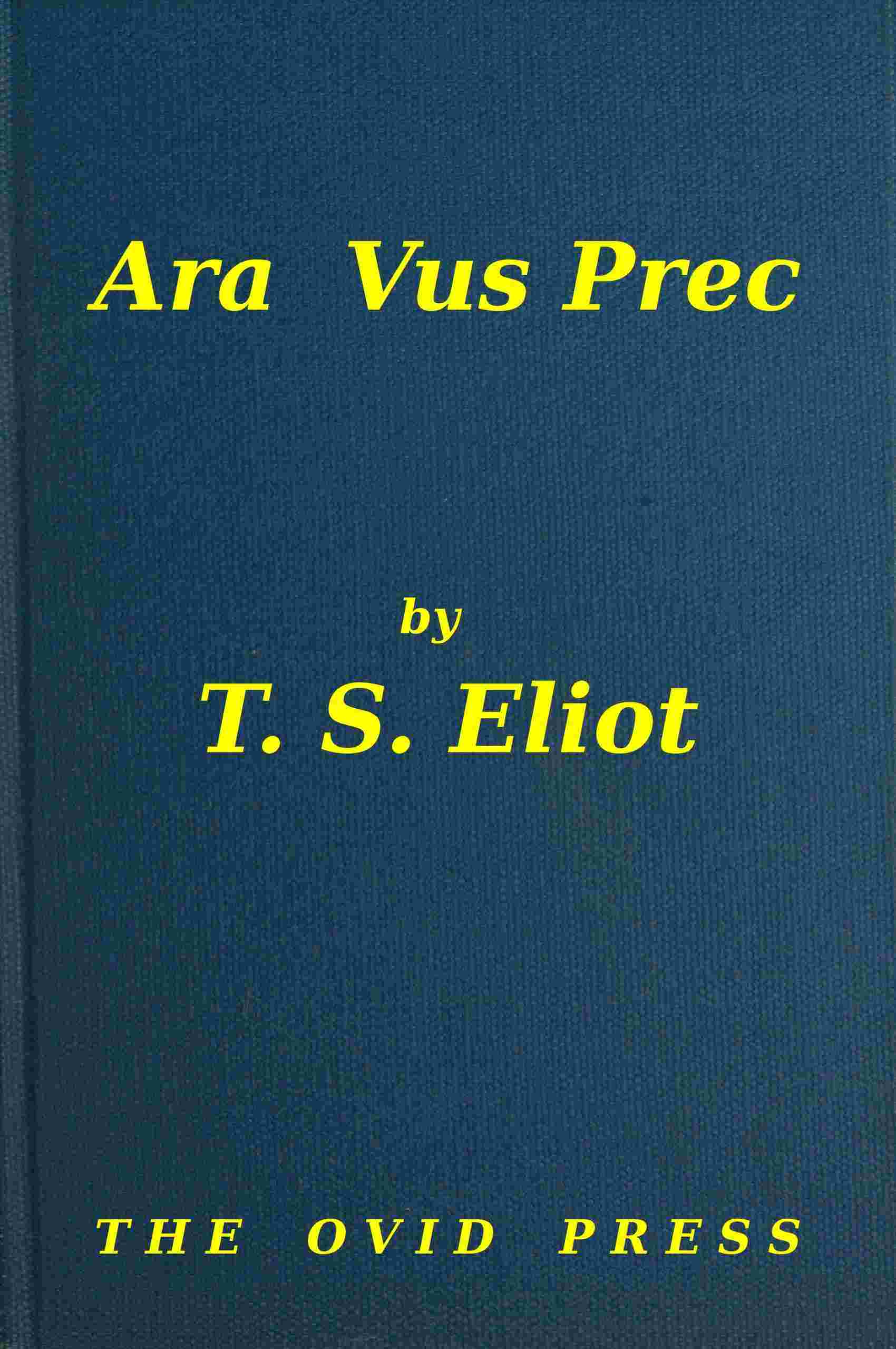 Ara vus prec cover