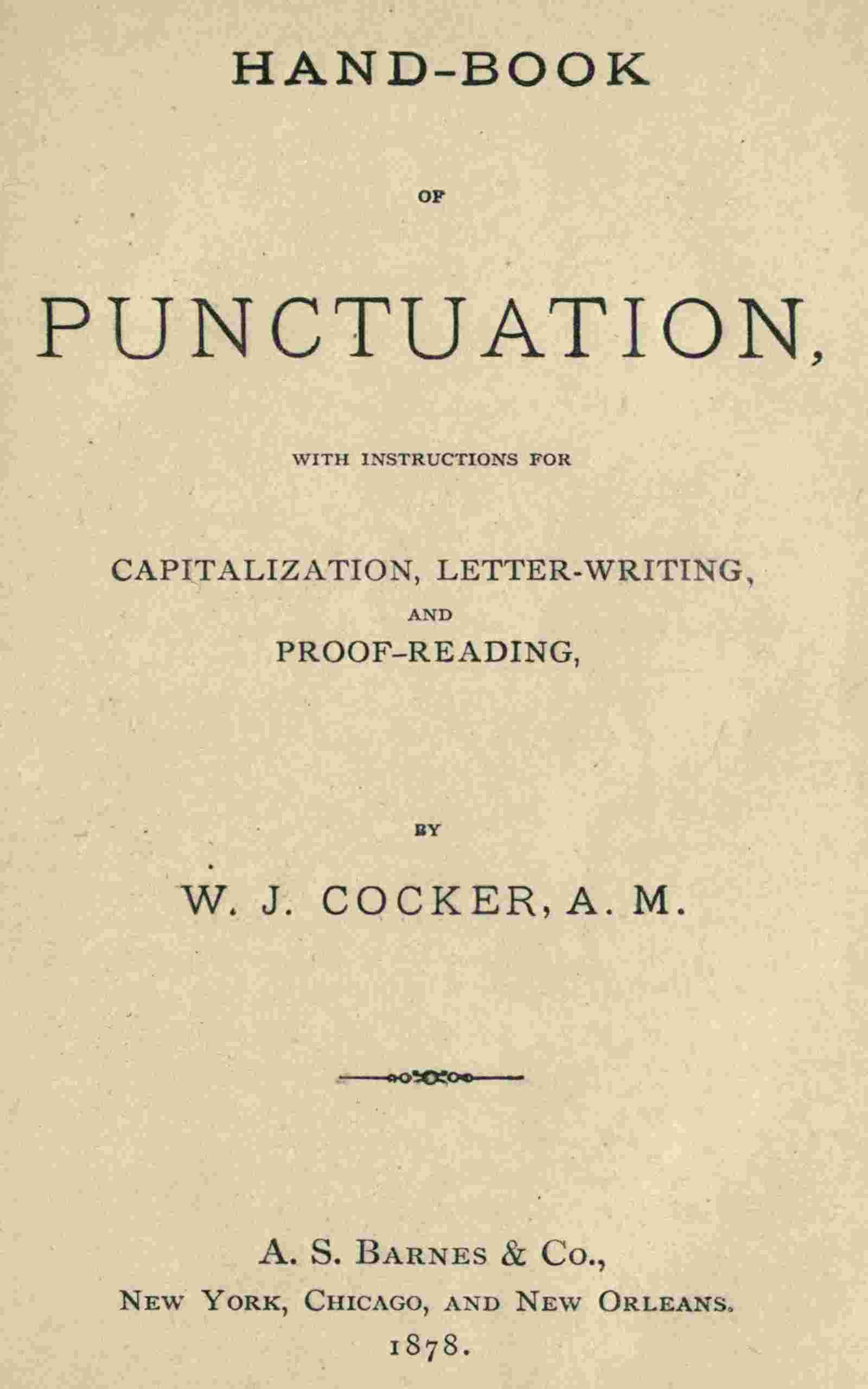 Hand-book of punctuation cover