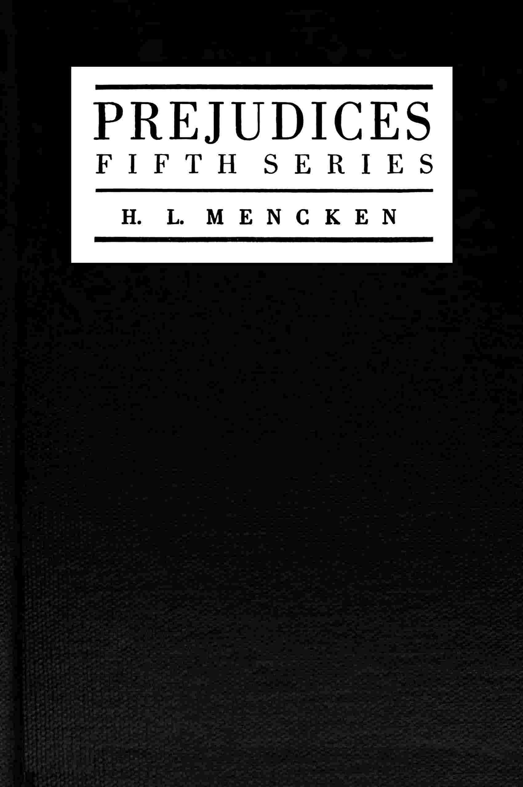 Prejudices, fifth series cover