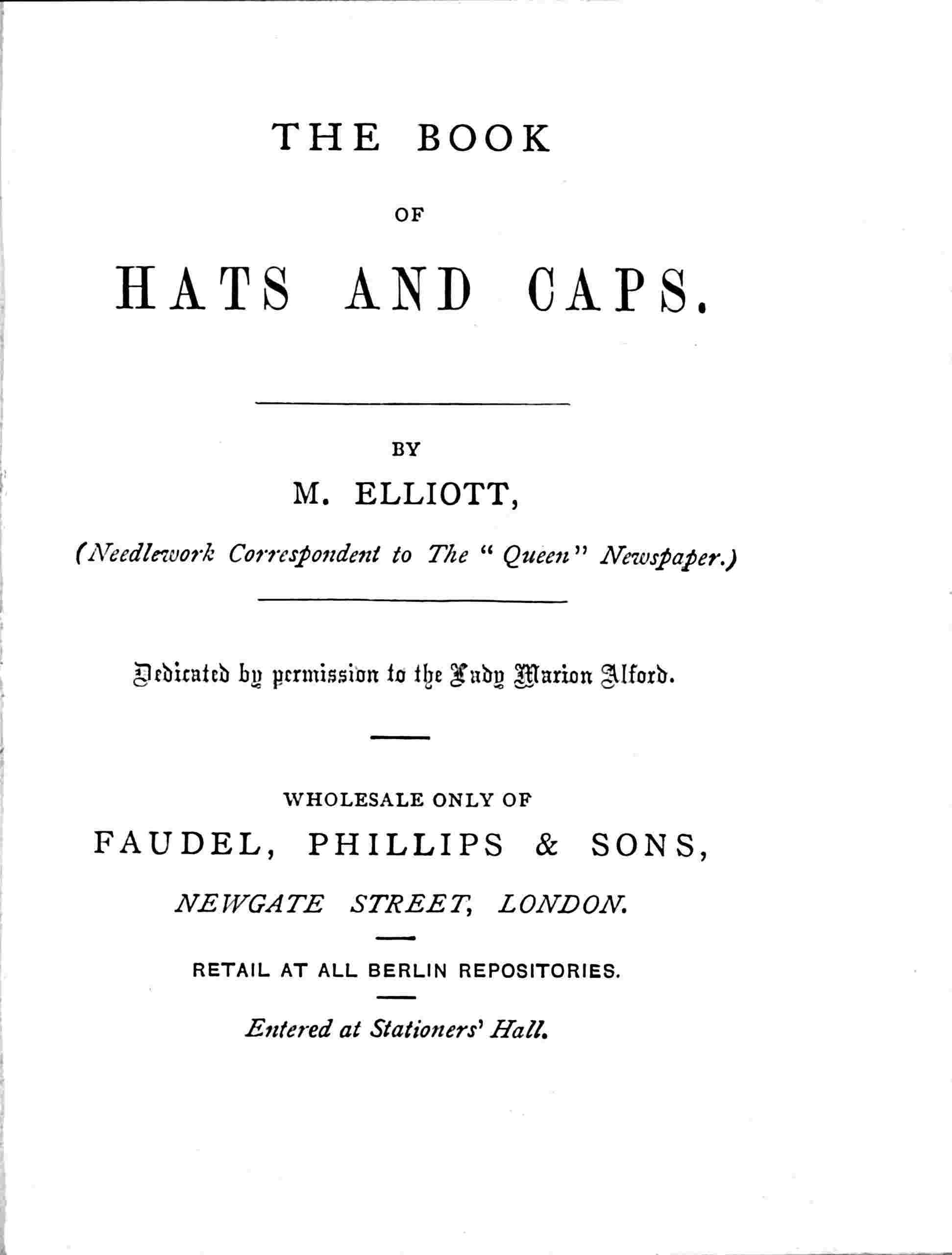 The book of hats and caps cover